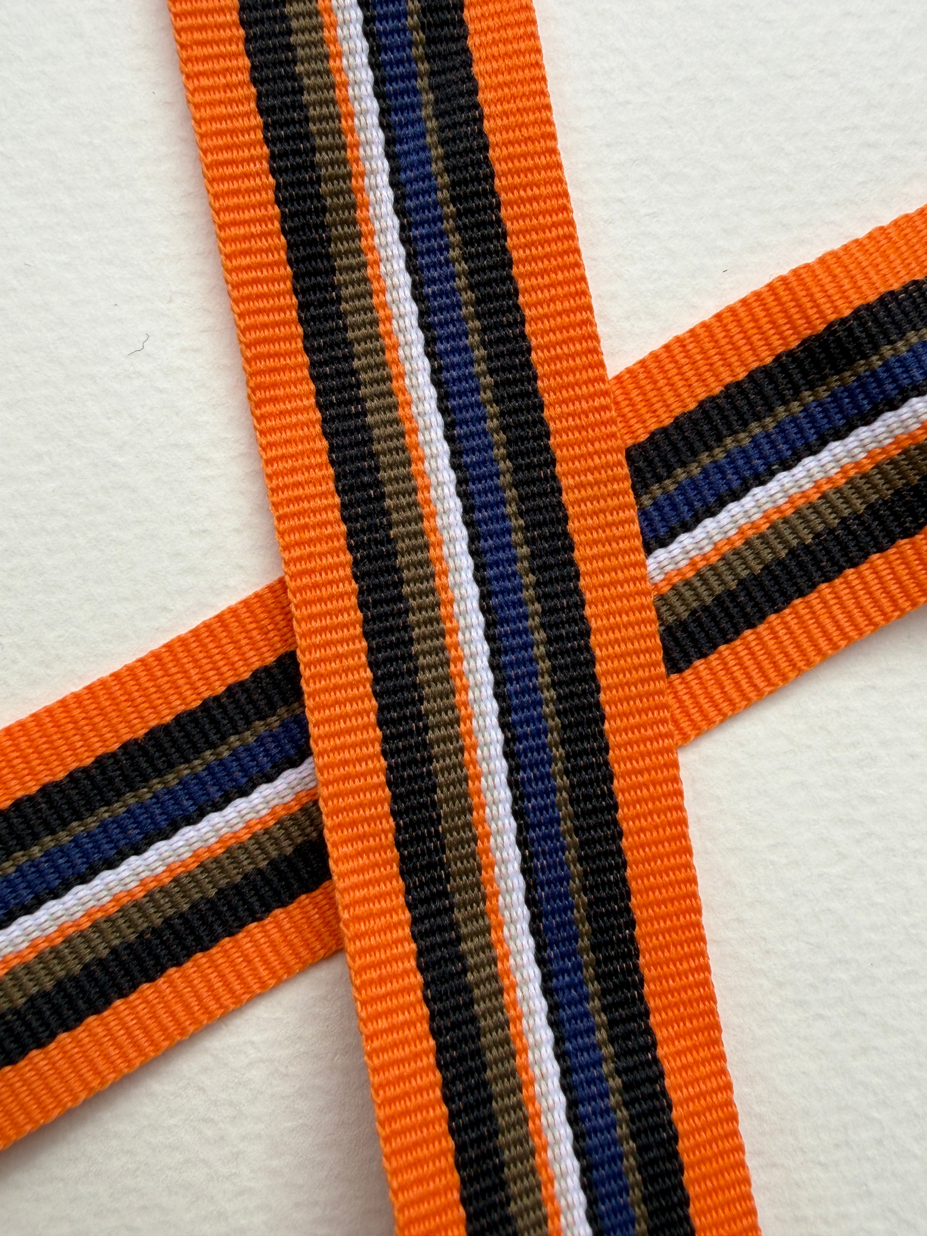 Orange Striped Grosgrain Ribbon | 23mm | SP Haberdashery