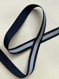 Navy woven ribbon with reflective centre strip 20mm