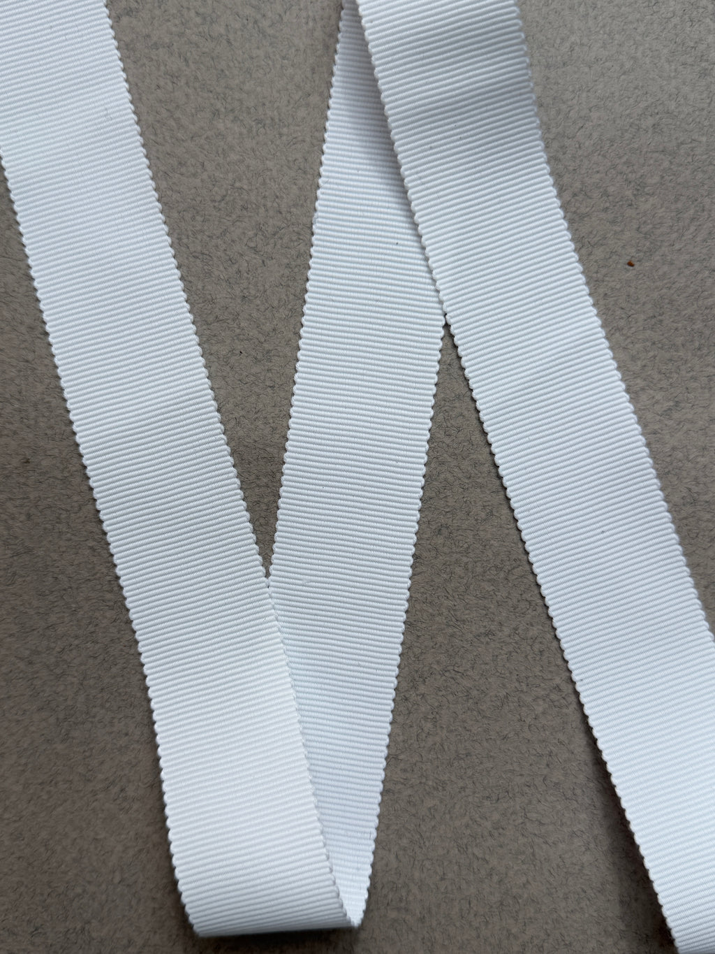 White grosgrain ribbon  25mm