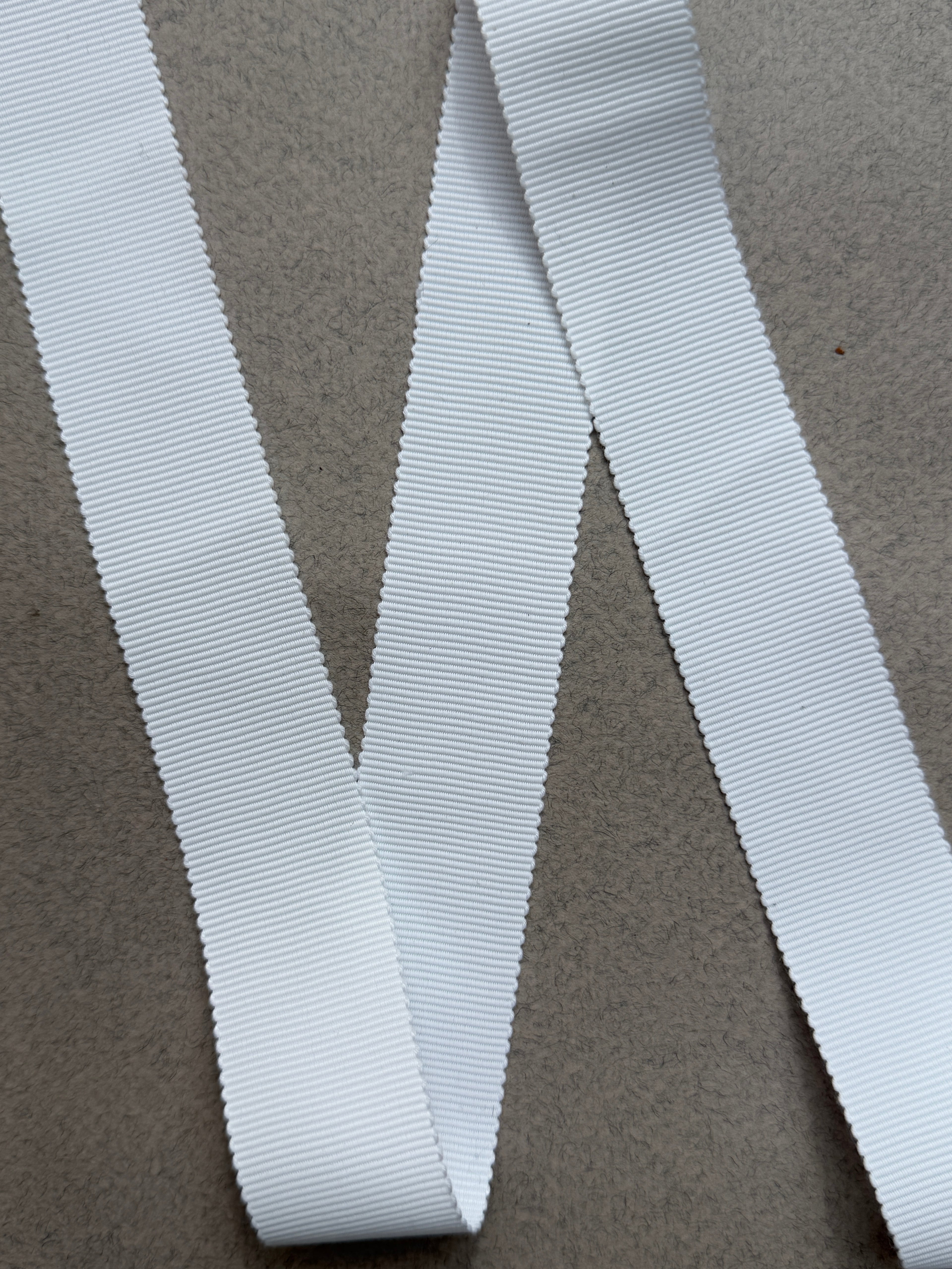 White grosgrain ribbon  25mm