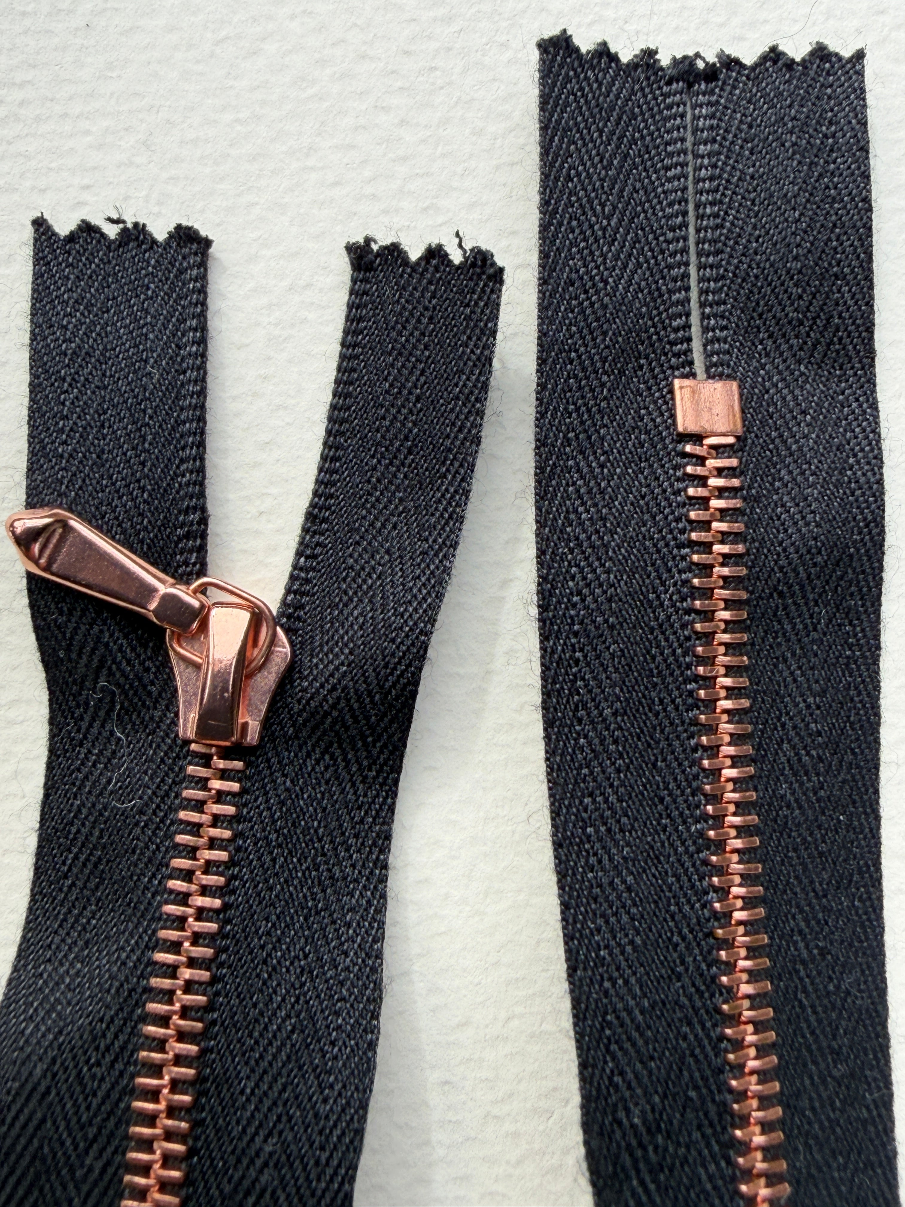 Close up Riri closed end metal zip copper black 44cm