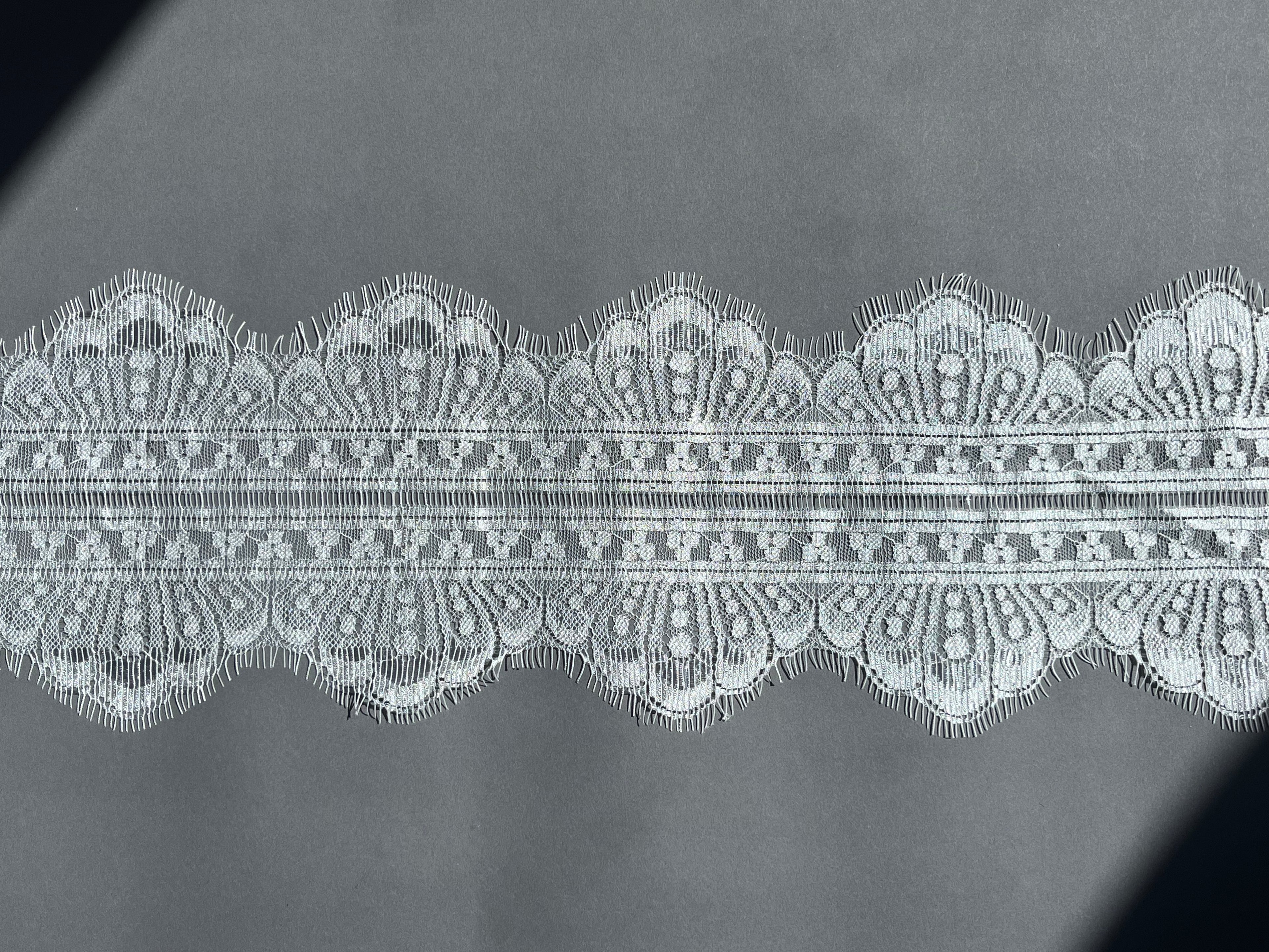 White Lace Trim | Satin Sheen & Scallop Edge, 160mm | SP Haberdashery