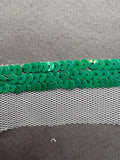Jade sequins 3 lines sewn on net SP Haberdashery Auckland NZ