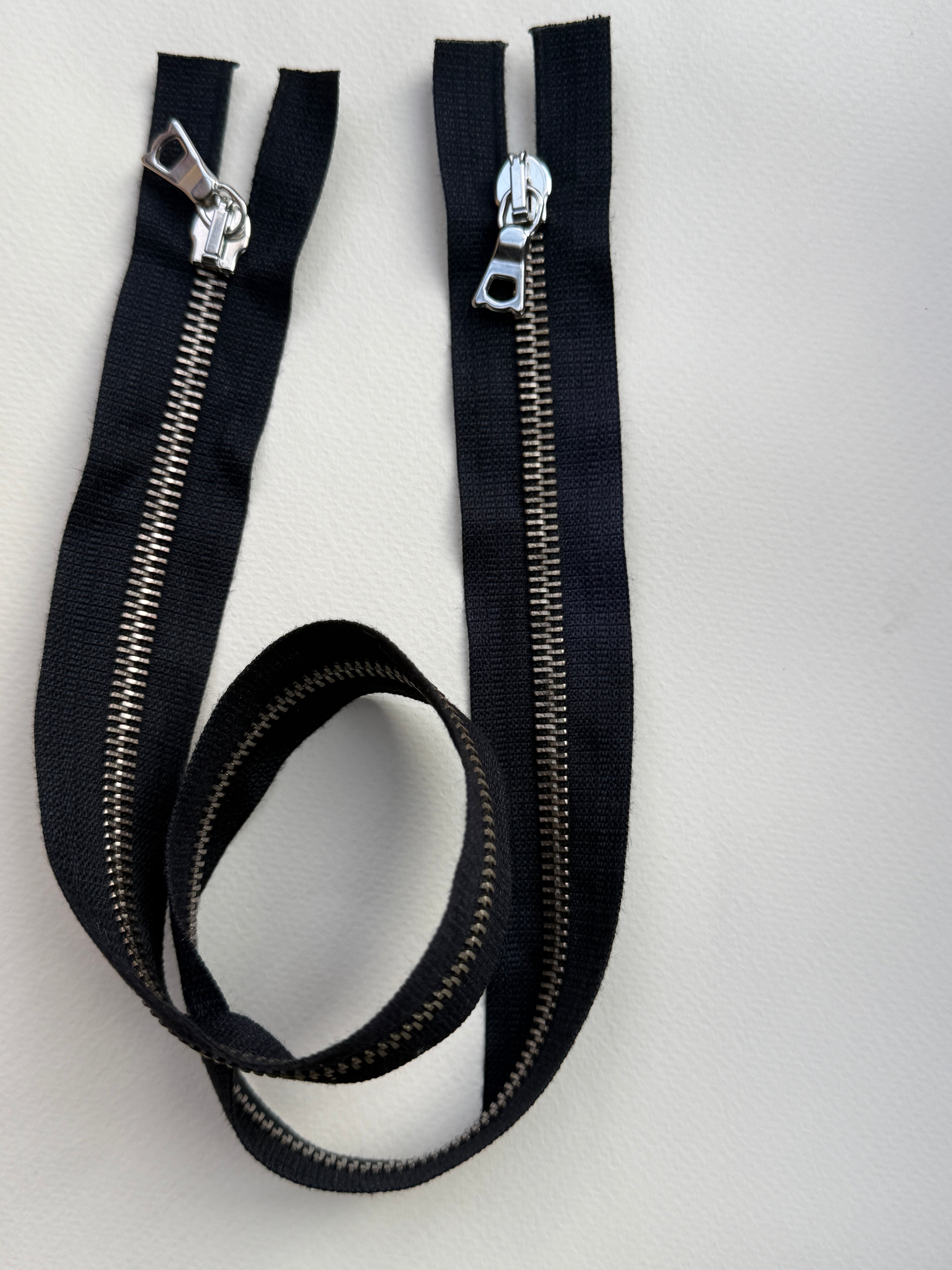 Meras open end two way metal zip gunmetal 58cm SP Haberdashery Auckland NZ