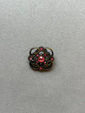 Metal filigree pink diamantes shank button SP Haberdashery Auckland NZ