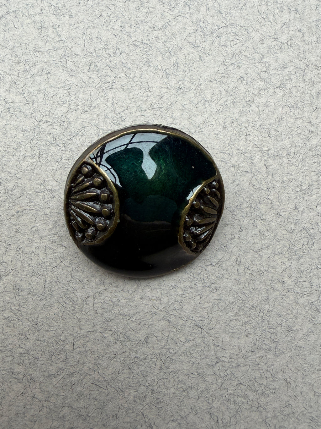 Metal shank button blue green enamel shank SP Haberdashery Auckland NZ