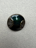 Metal shank button blue green enamel shank SP Haberdashery Auckland NZ