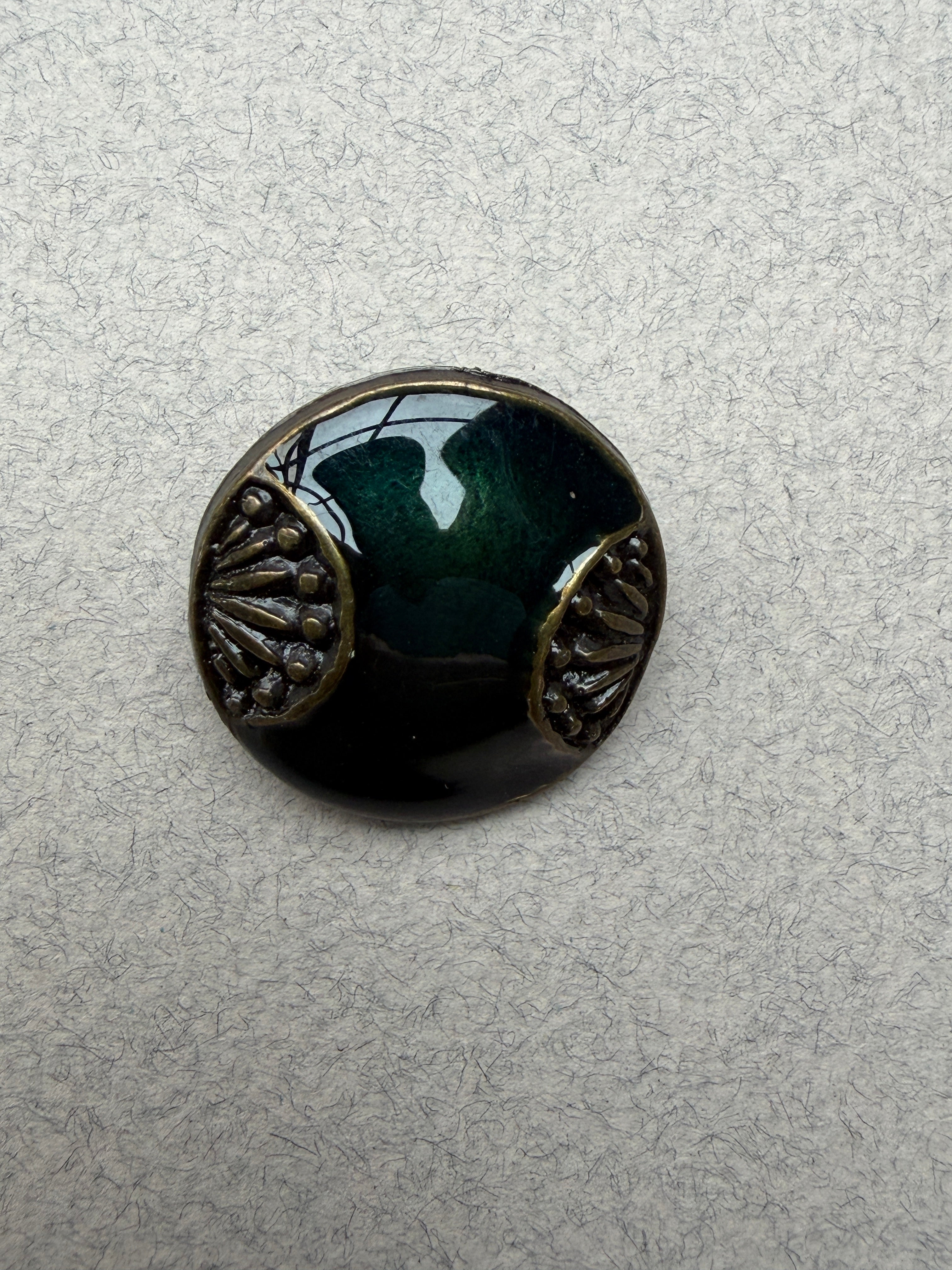 Metal shank button blue green enamel shank SP Haberdashery Auckland NZ
