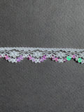 Decorative lace trim narrow pink sequins 12mm SP Haberdashery Auckland NZ