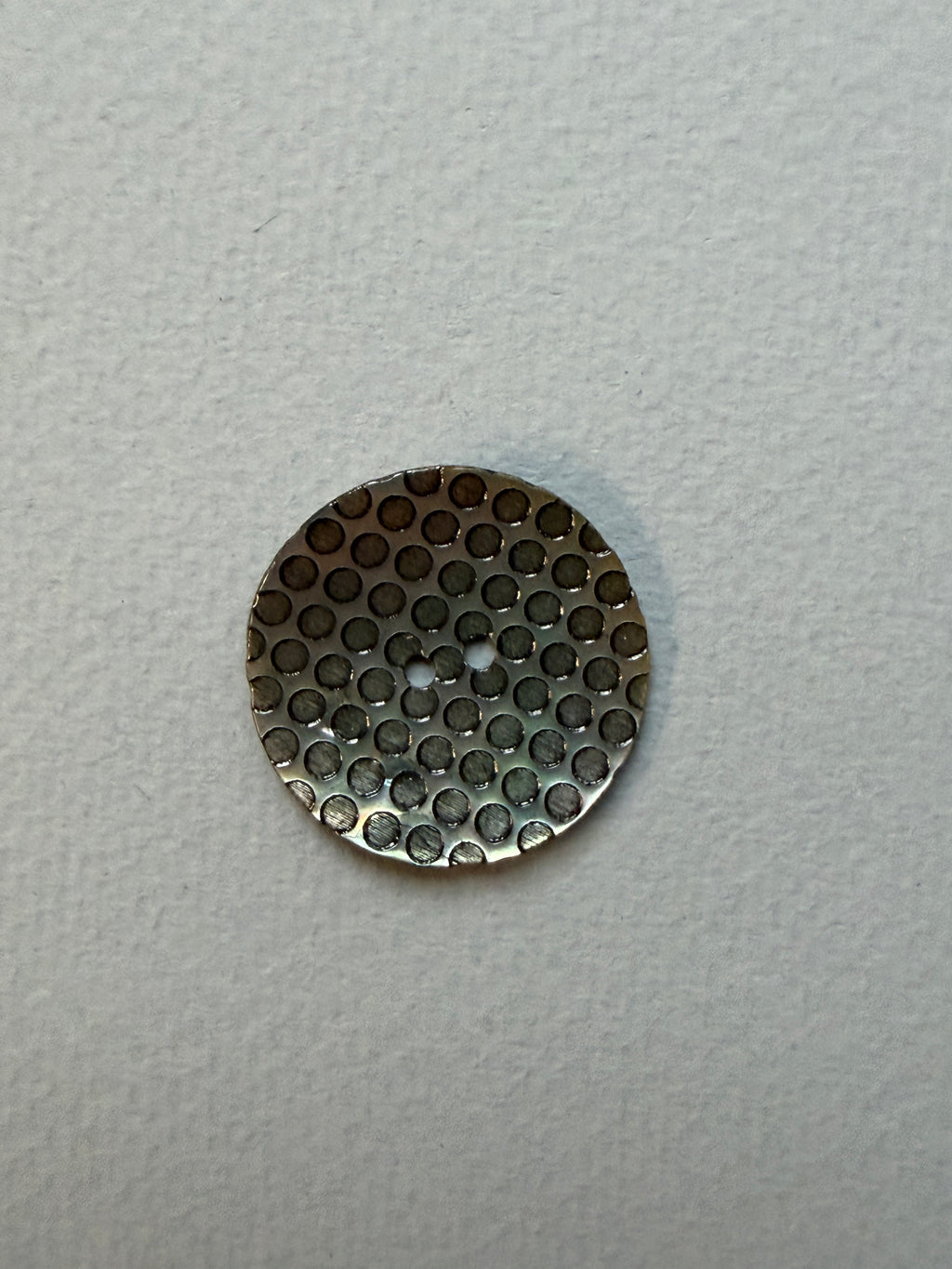 Natural acoya shell button with etched design SP Haberdashery Auckland NZ