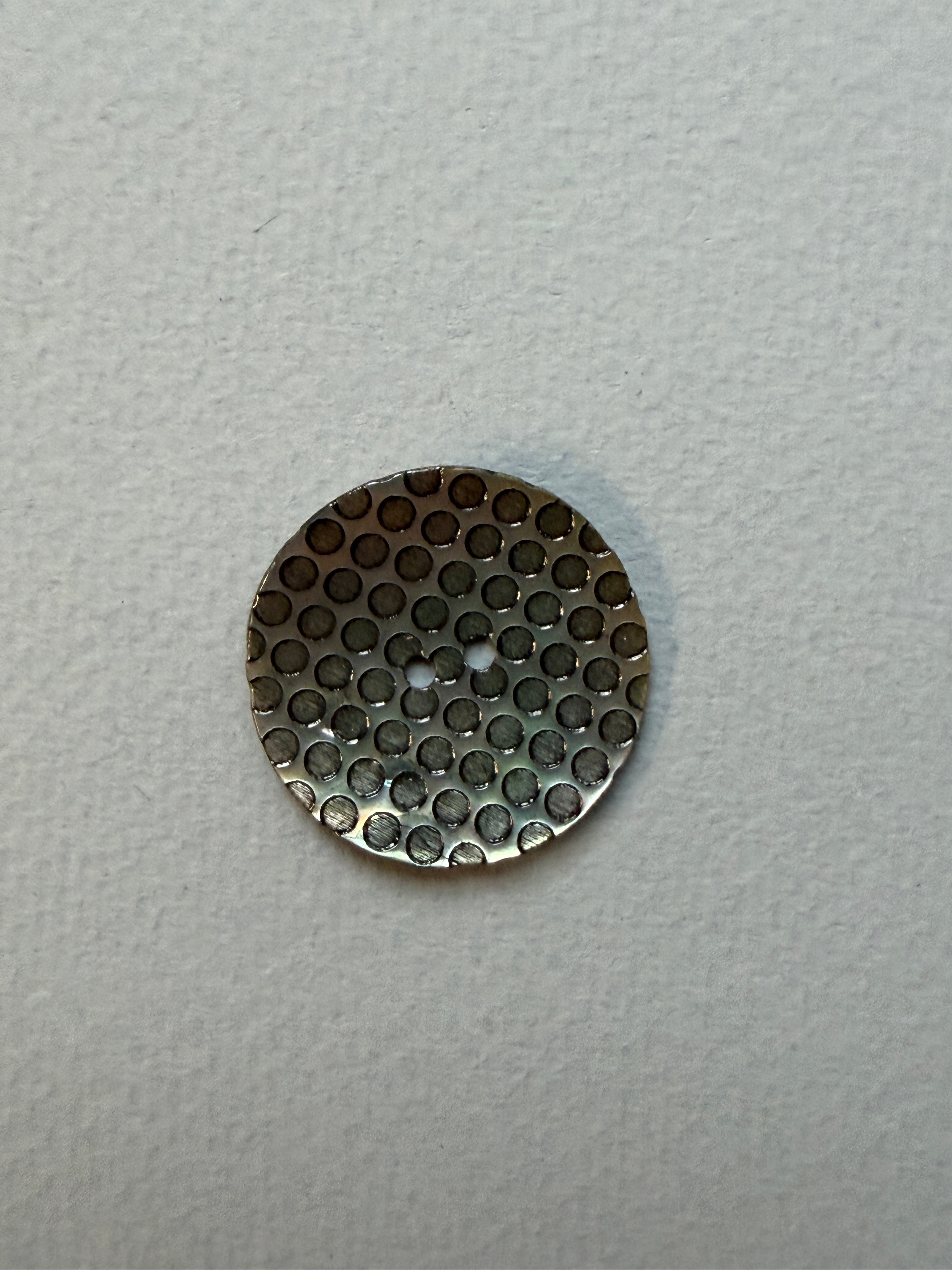 Natural acoya shell button with etched design SP Haberdashery Auckland NZ
