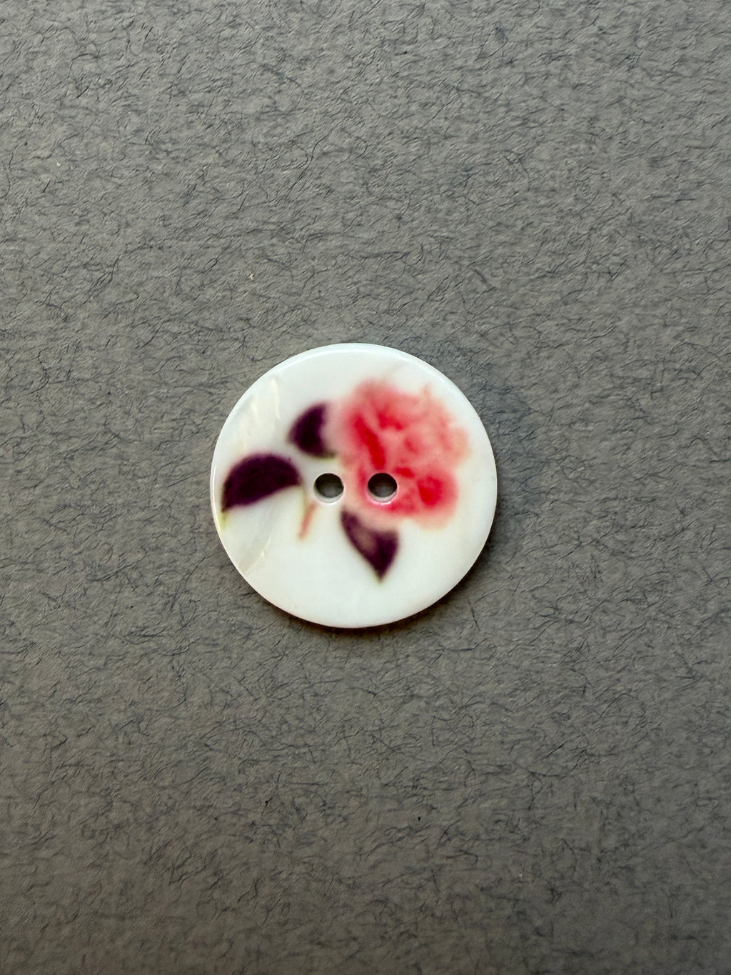 Natural shell button with floral motif SP Haberdashery Auckland  NZ