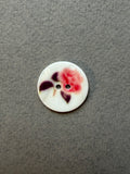 Natural shell button with floral motif SP Haberdashery Auckland  NZ