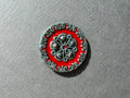 Ornate metal shank red enamel inlay button SP Haberdashery Auckland NZ