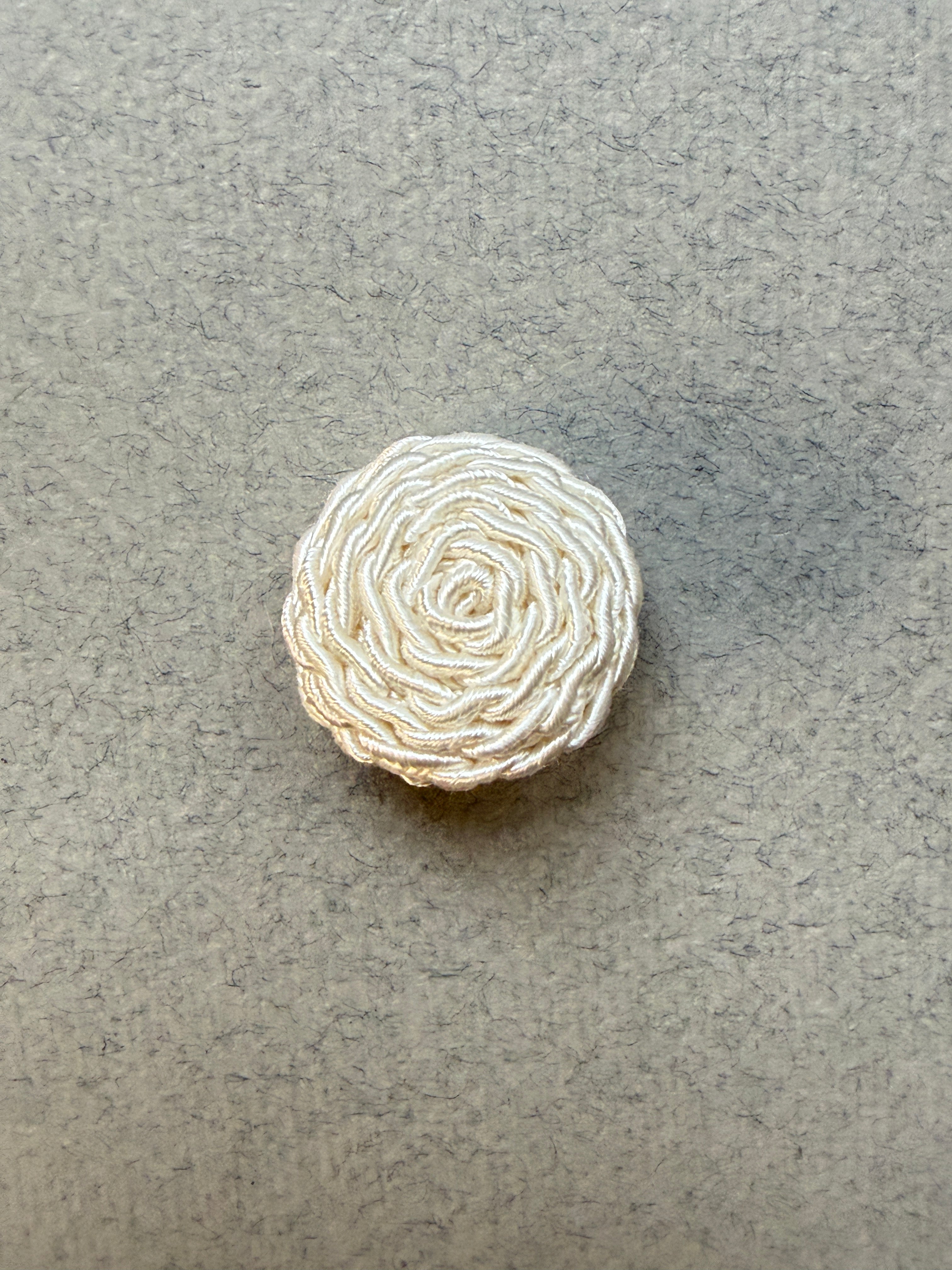 Passementerie shank button  ivory satin cord   SP Haberdashery Auckland NZ