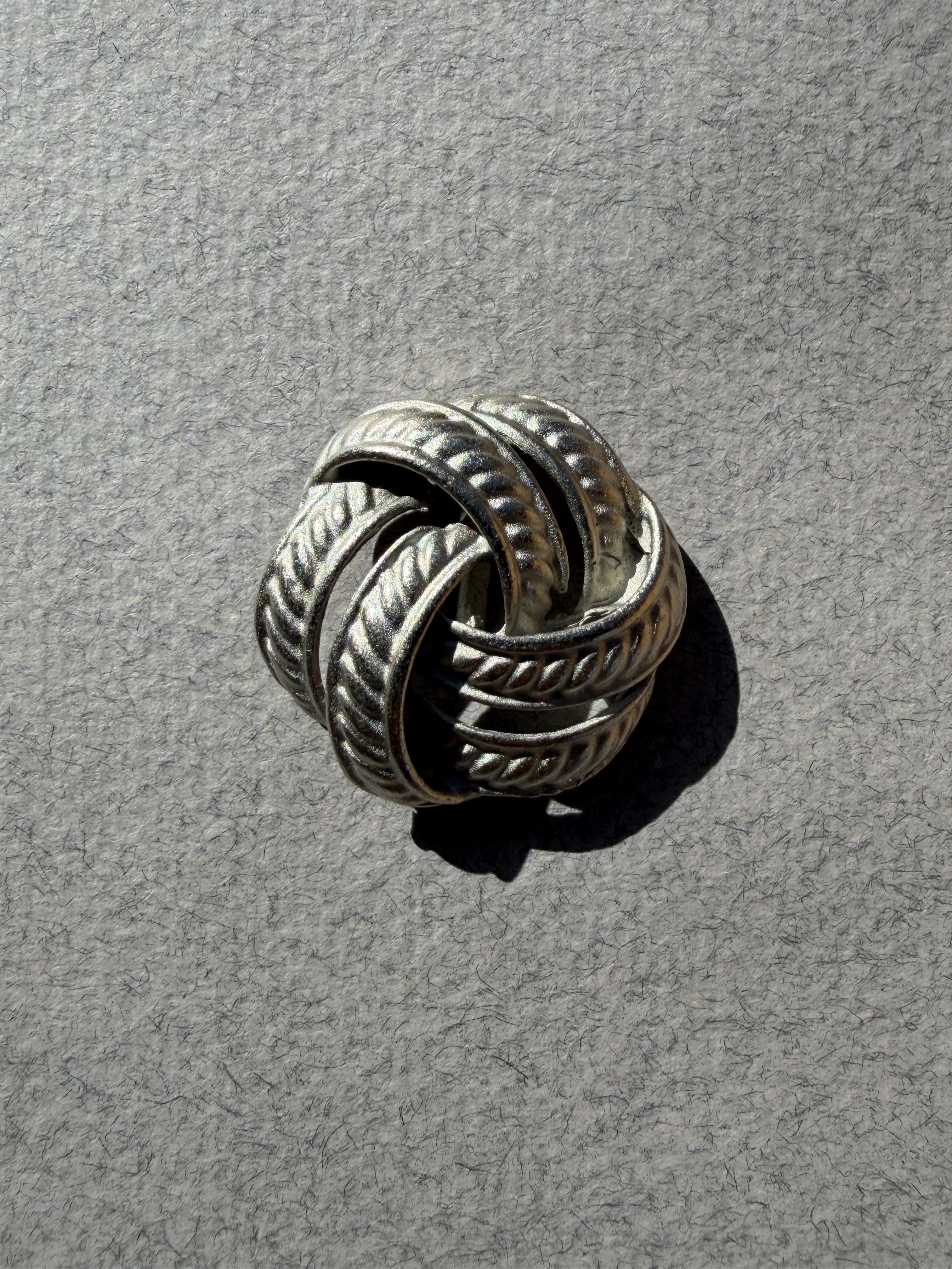 Pewter metal scroll shank button SP Haberdashery Auckland NZ