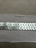 Pewter sequins 2 lines sewn on net SP Haberdashery Auckland NZ