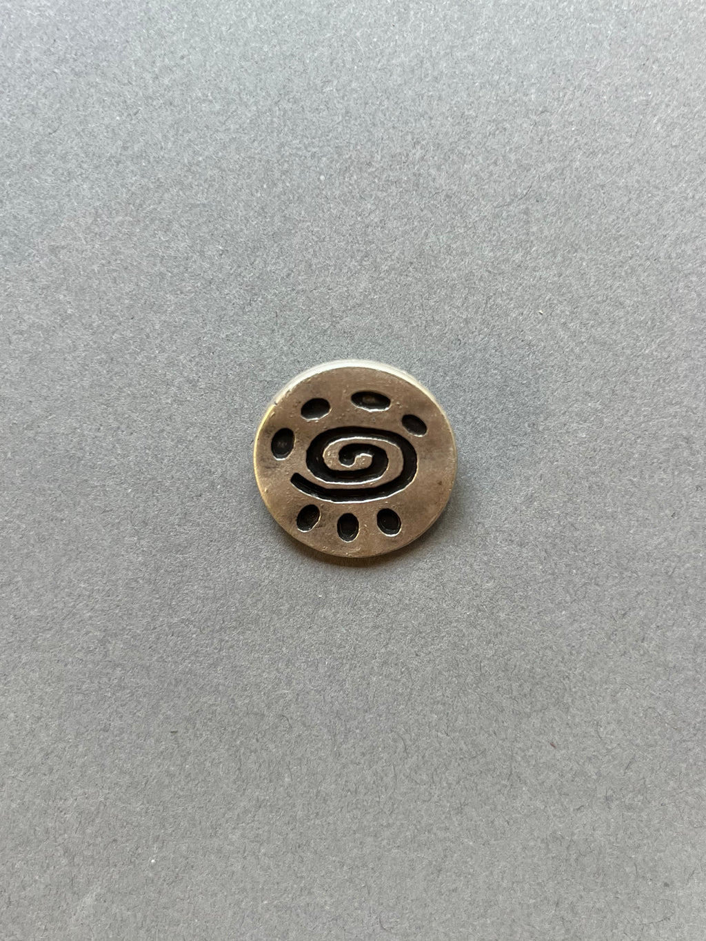 Pewter shank etched swirl design button SP Haberdashery Auckland NZ