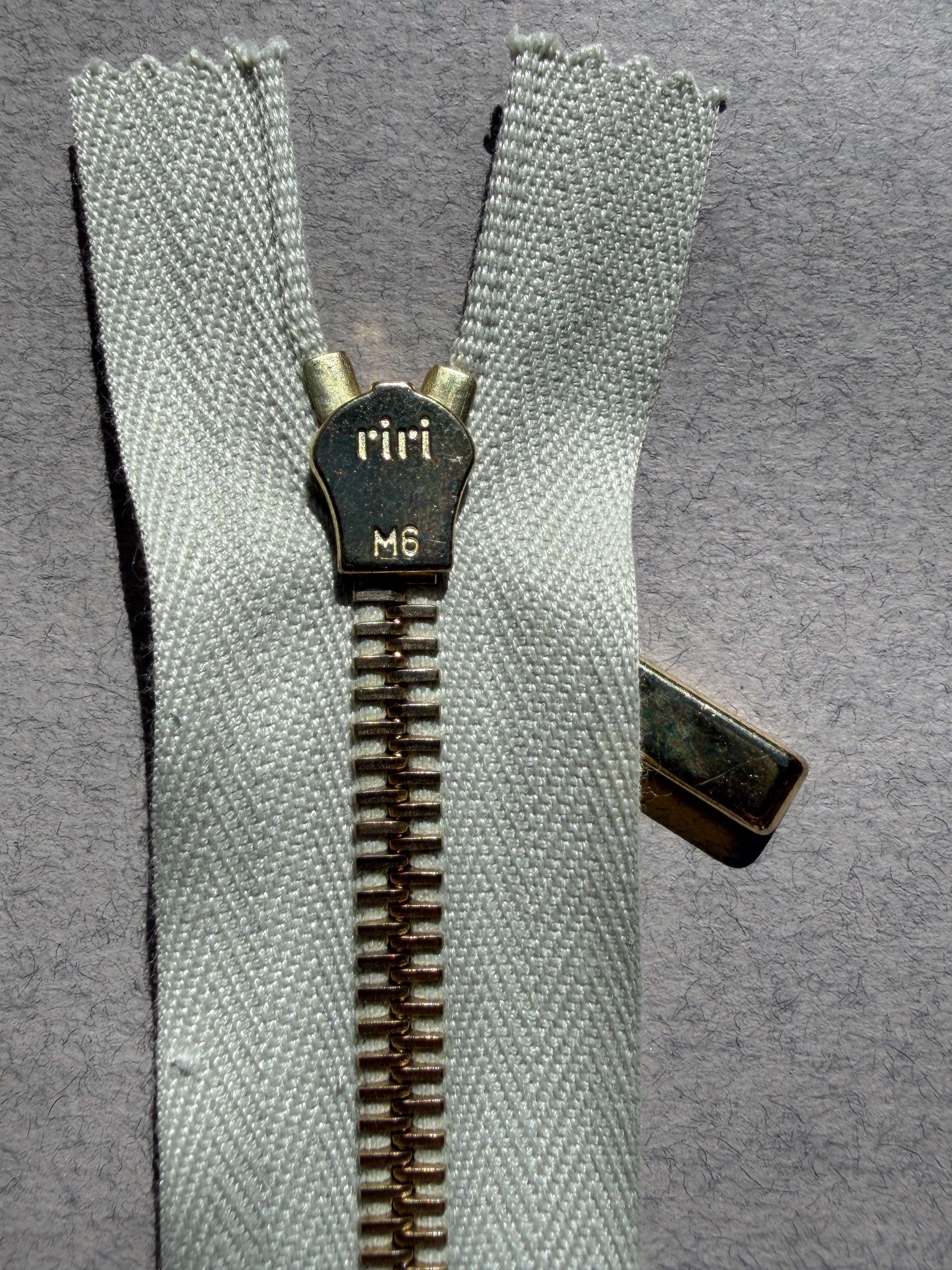Reverse image Riri closed end metal zip beige gold 35cm SP Haberdashery  Auckland NZ