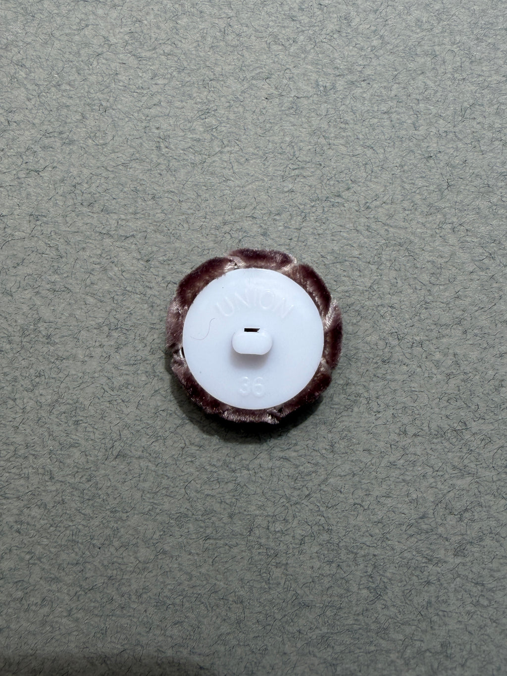 Reverse side burgundy passementerie shank button SP Haberdashery Auckland NZ