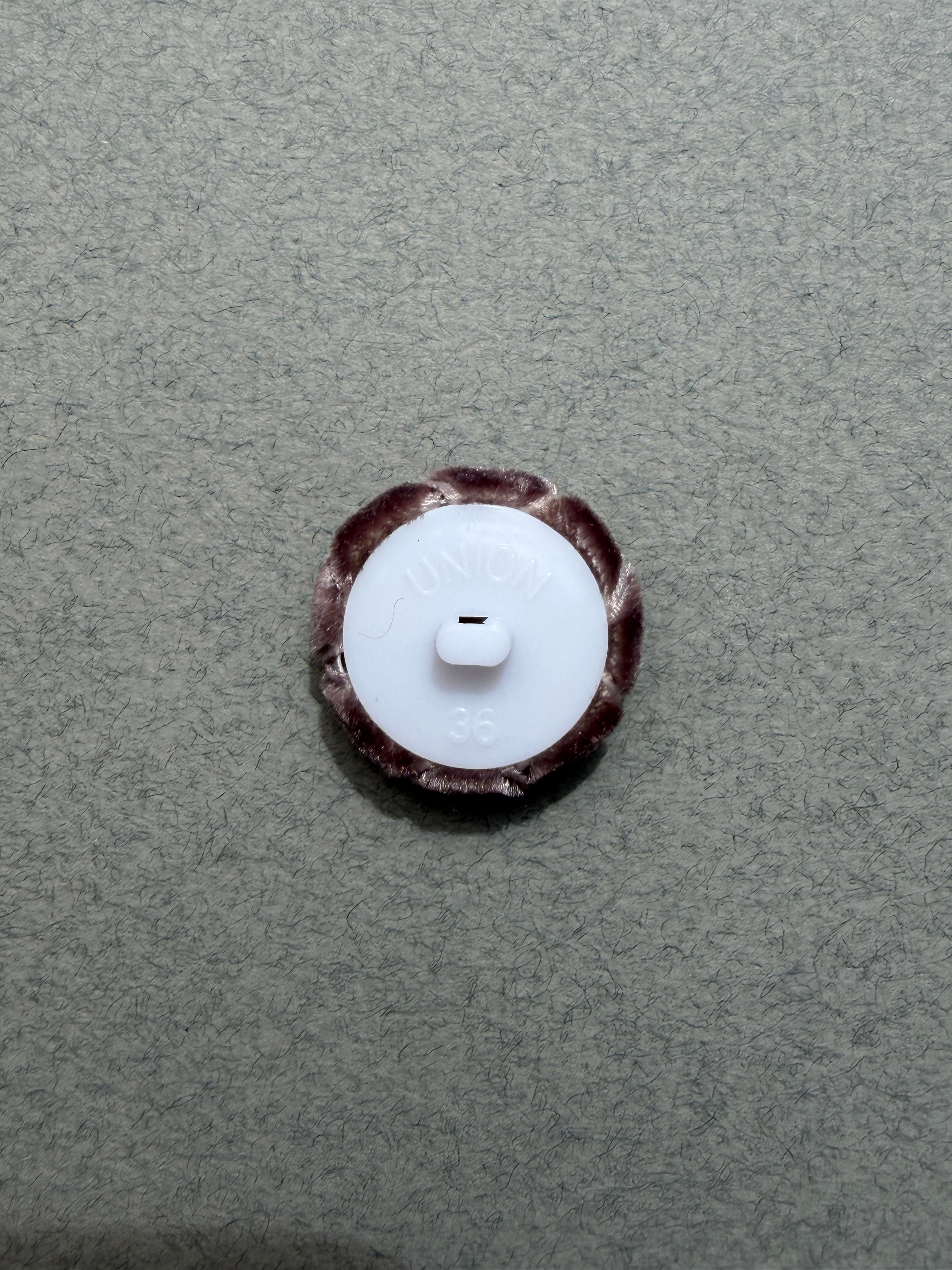 Reverse side burgundy passementerie shank button SP Haberdashery Auckland NZ