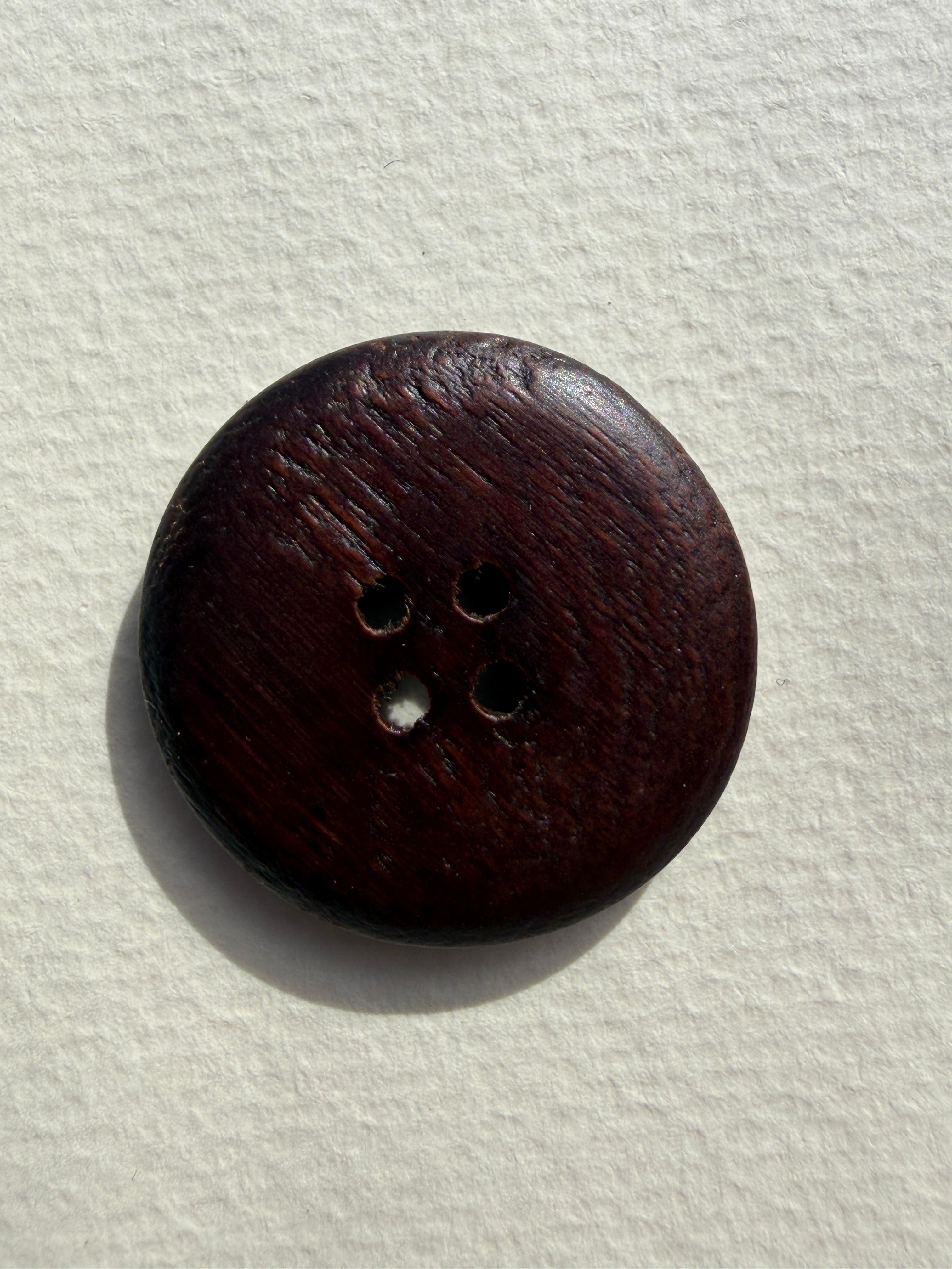 Reverse  side concave wood button etched design SP Haberdashery Auckland NZ