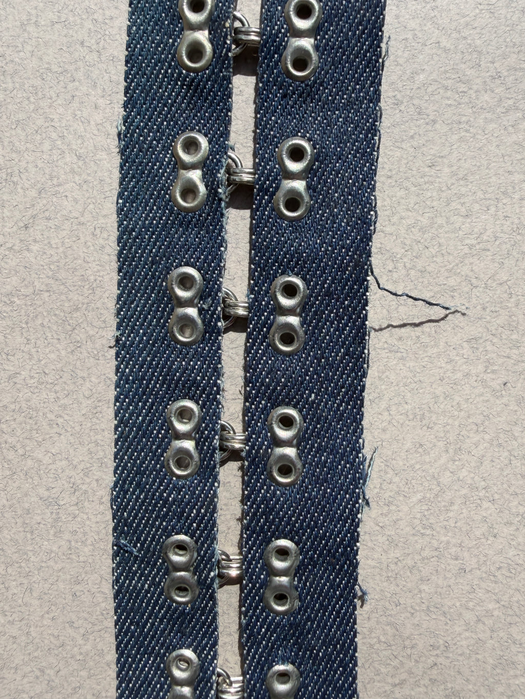 Reverse side denim hook and eye braid SP Haberdashery Auckland NZ