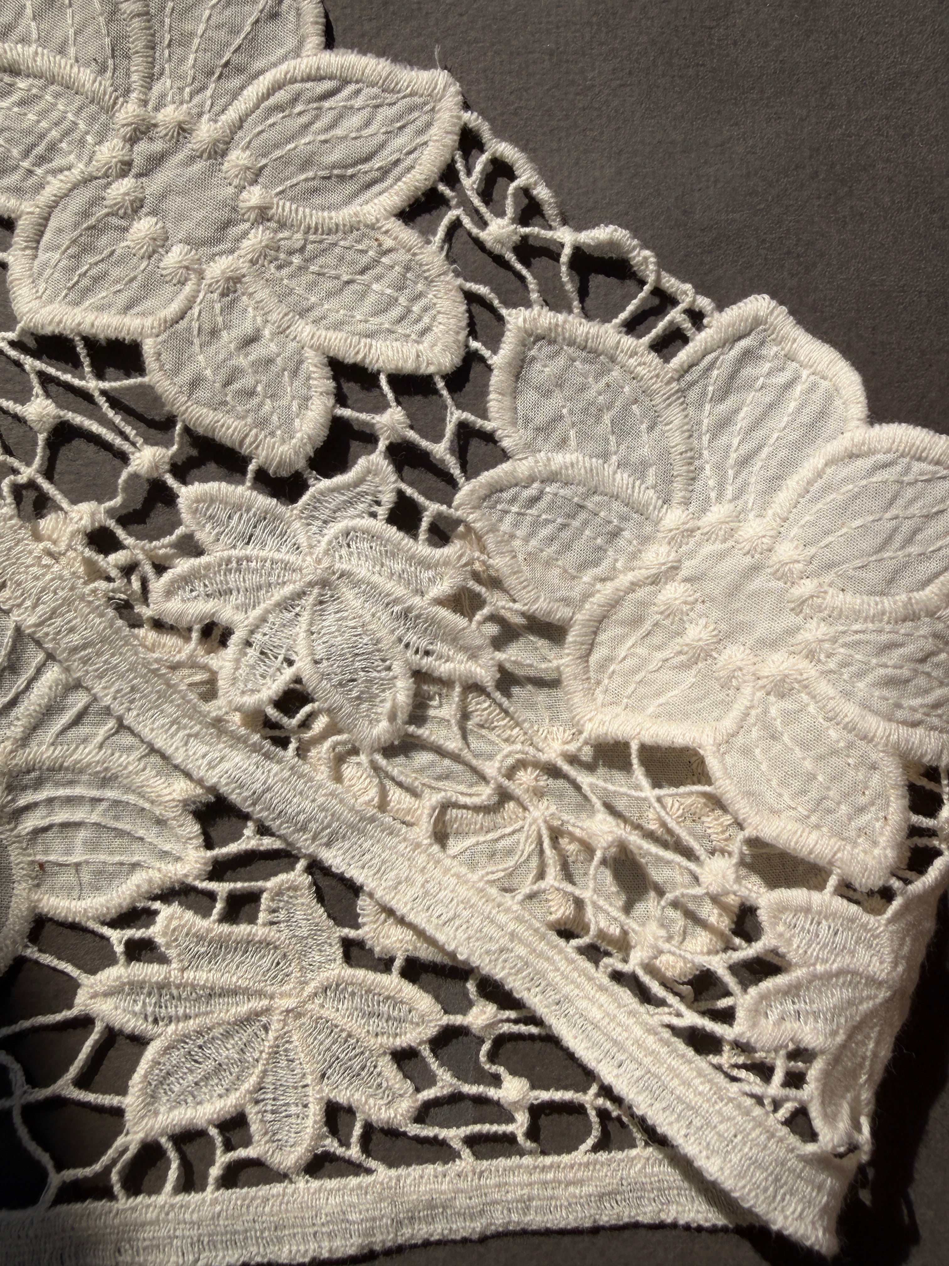Reverse side ivory guipure lace trim SP Haberdashery Auckland NZ