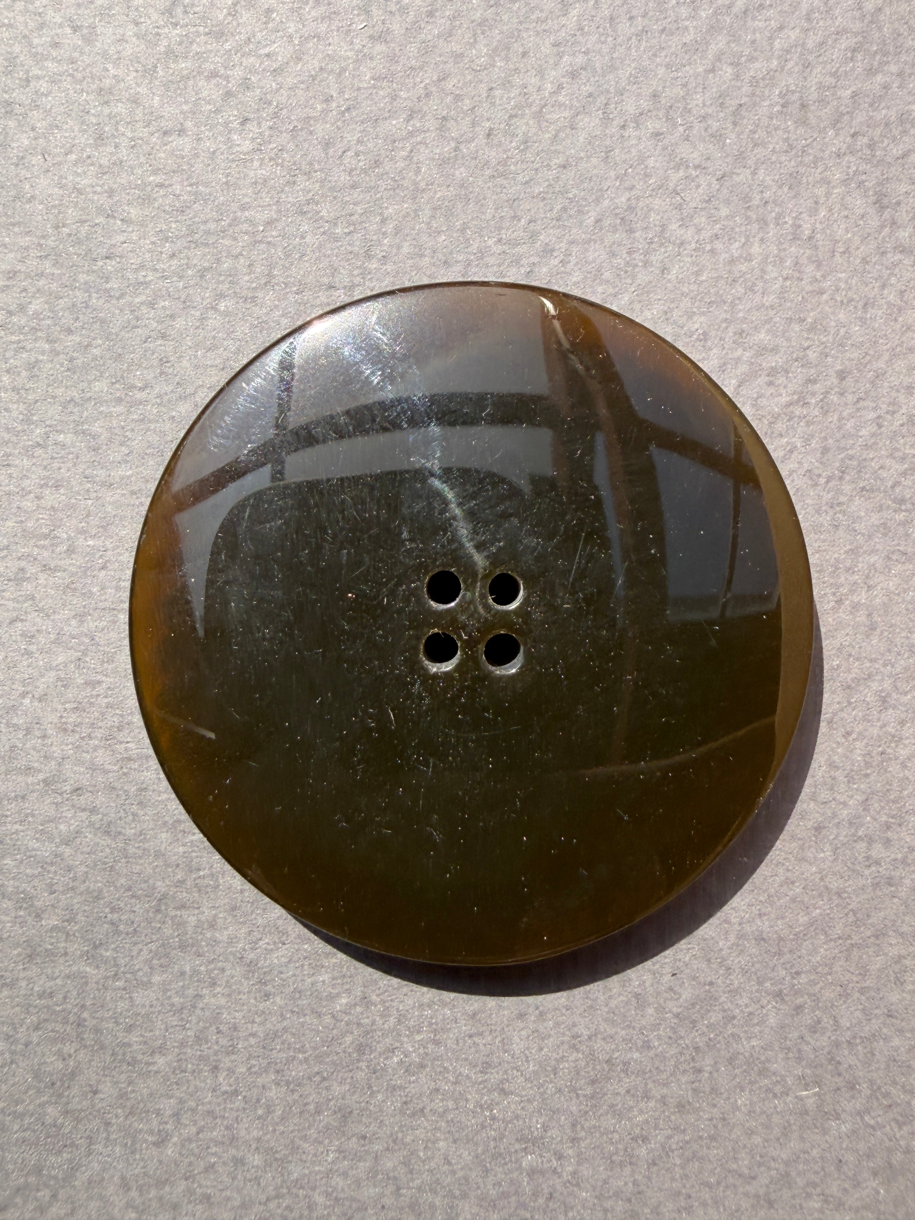 Reverse side large brown resin button SP Haberdashery Auckland NZ