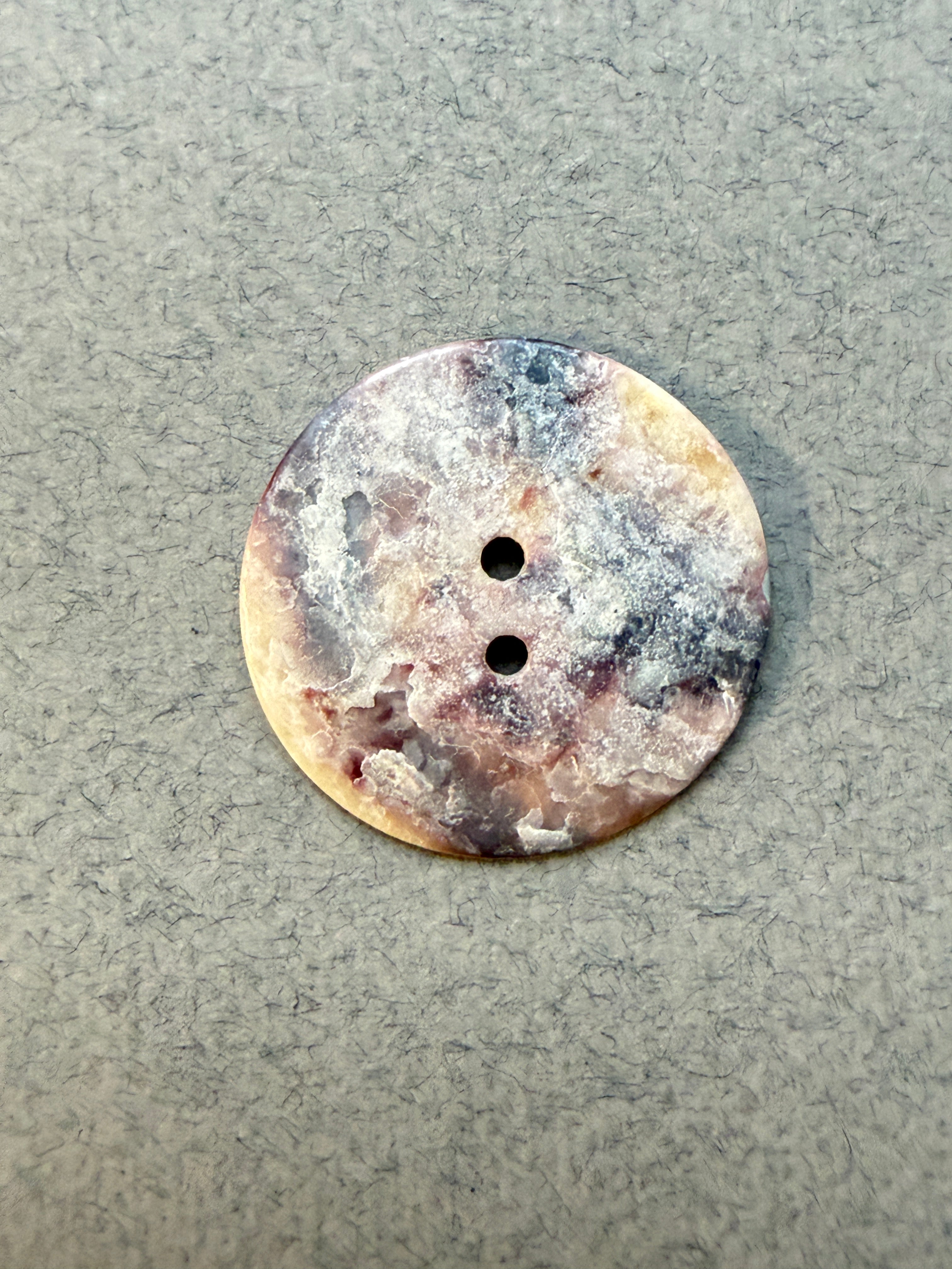 Reverserse side natural acoya shell button SP Haberdashery Auckland NZ