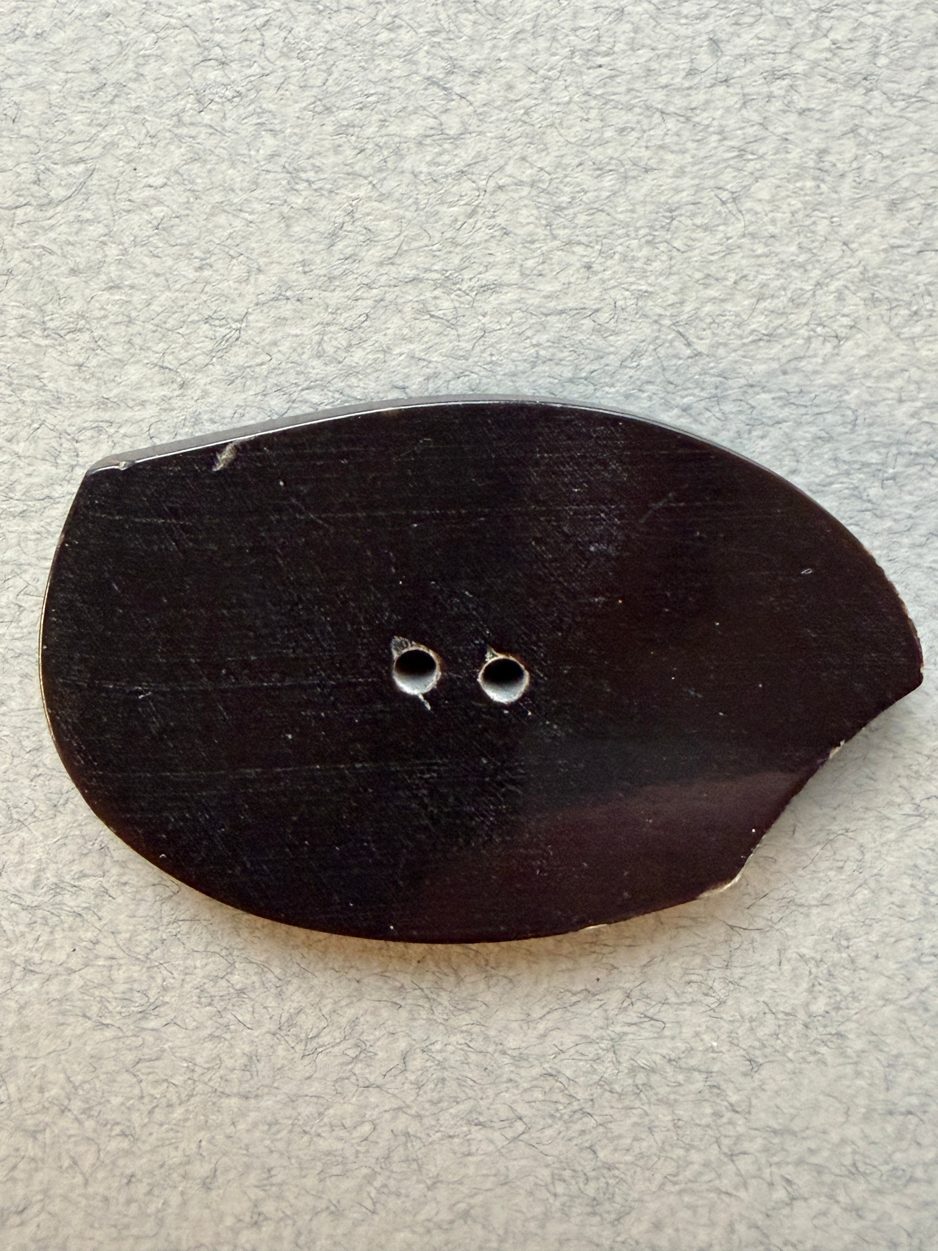 Reverse side natural horn irregular shape button SP Haberdashery Auckland NZ