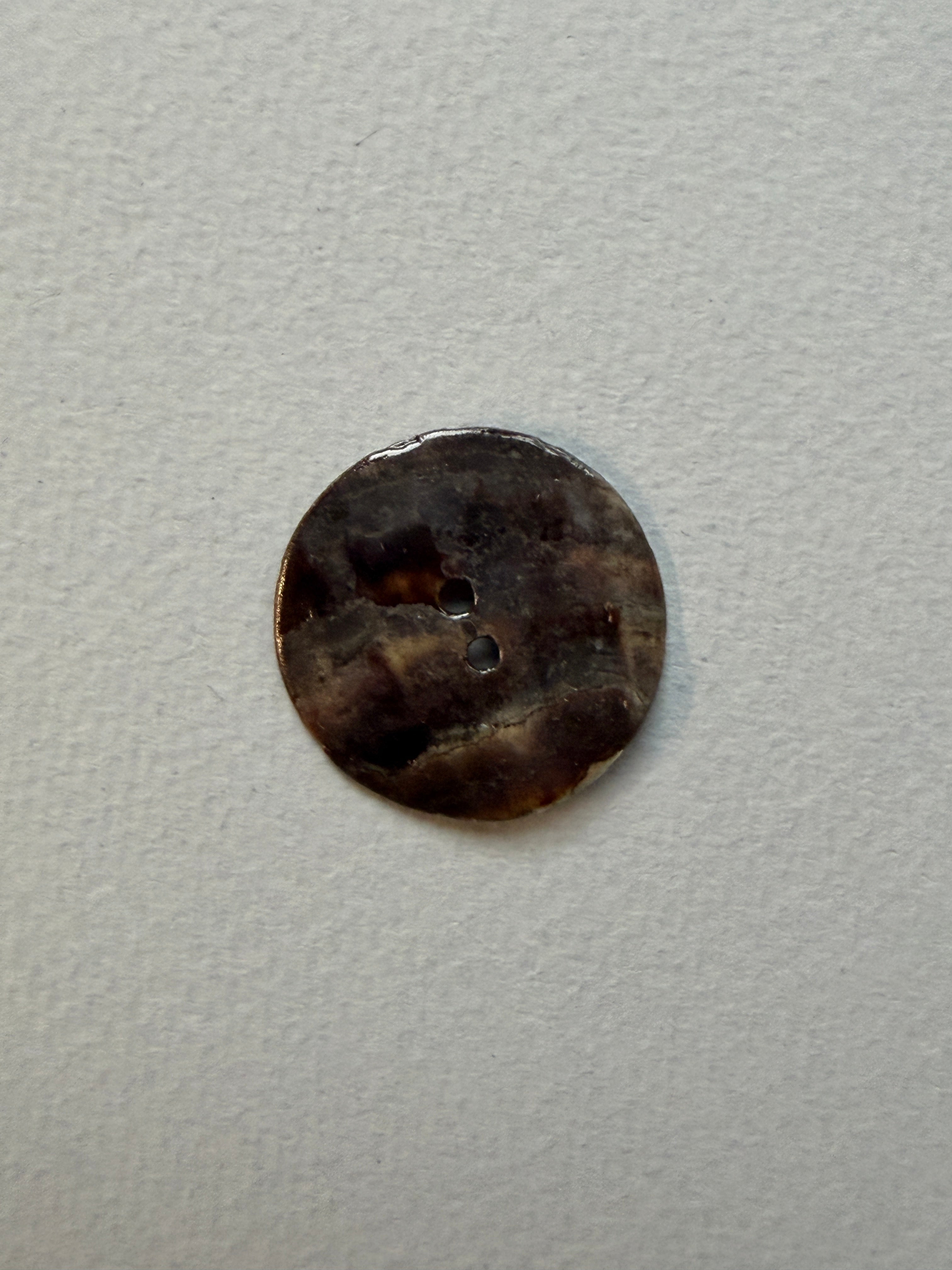 Reverse side natural shell button etched design SP Haberdashery Auckland NZ