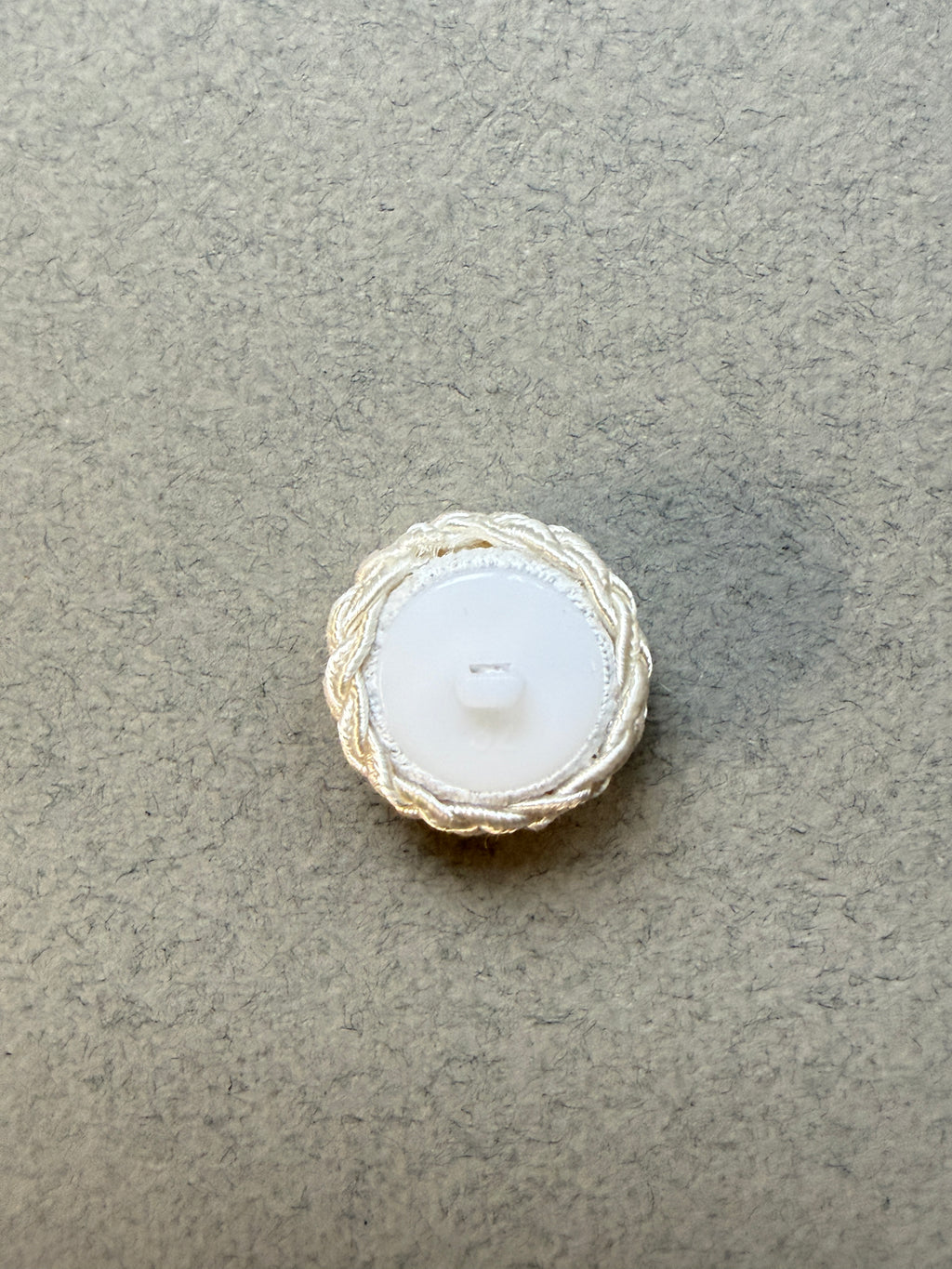 Reverse side passementerie ivory cord shank button  SP Haberdashery Auckland NZ