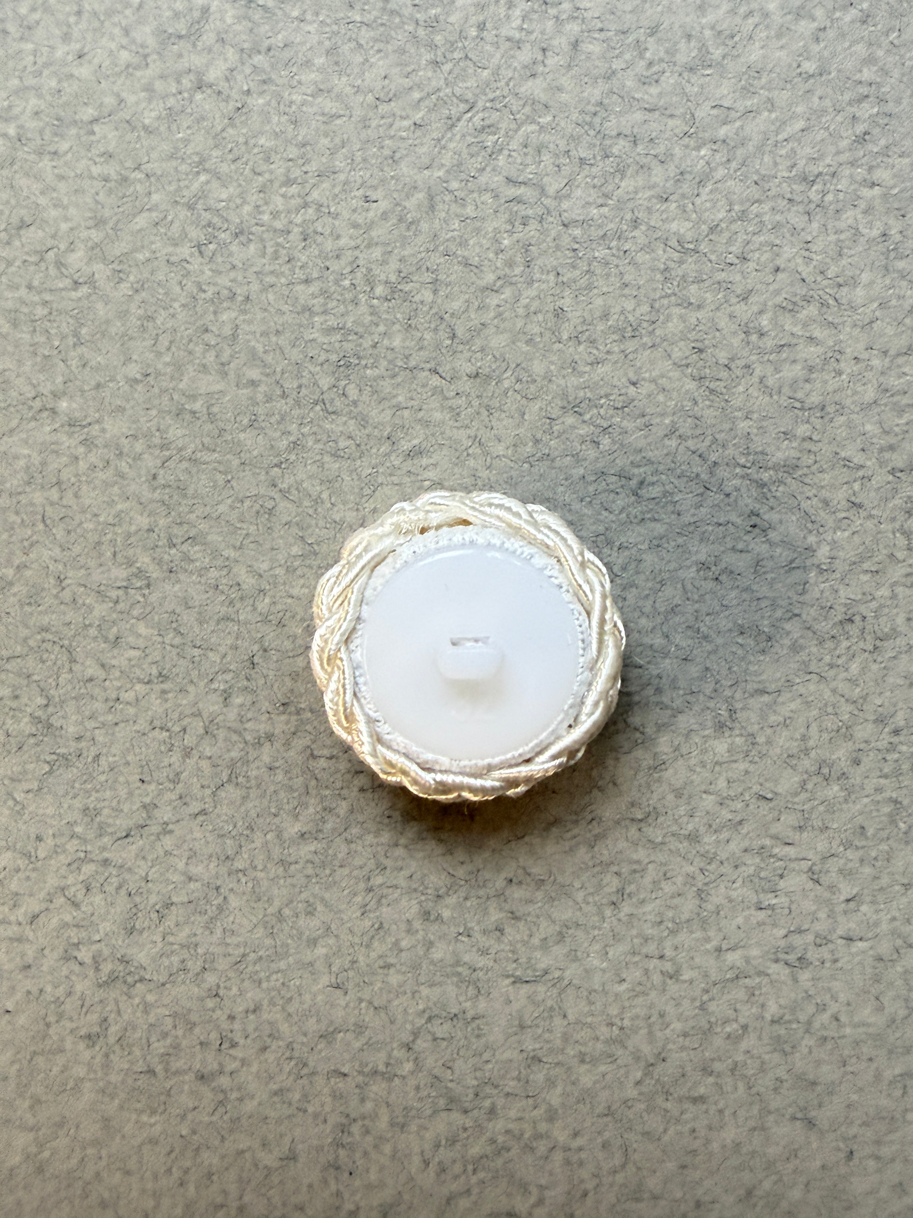 Reverse side passementerie ivory cord shank button  SP Haberdashery Auckland NZ
