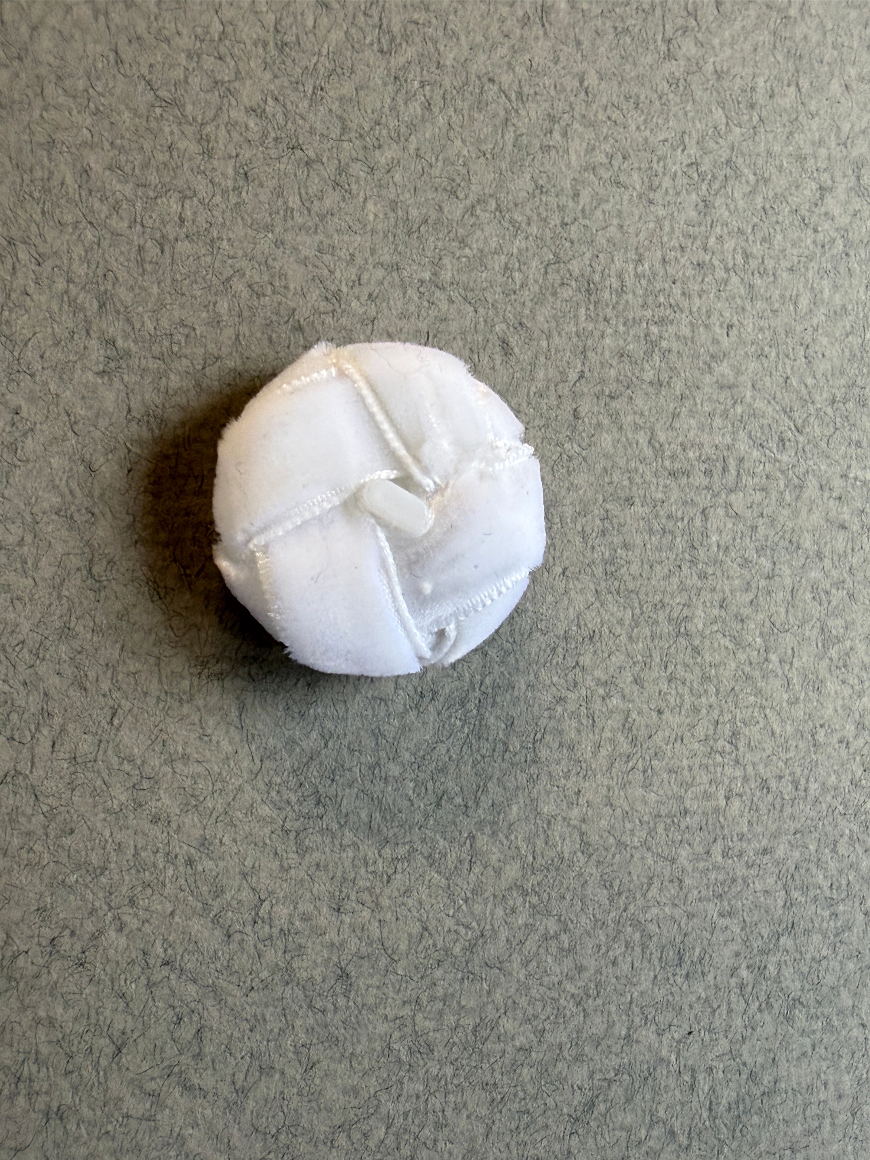 Reverse side white velvet passementerie shank button SP Haberdashery Auckland NZ