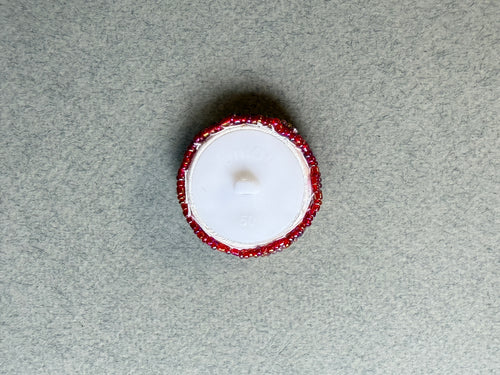 Reverse side wood and pink beaded button SP Haberdashery Auckland NZ