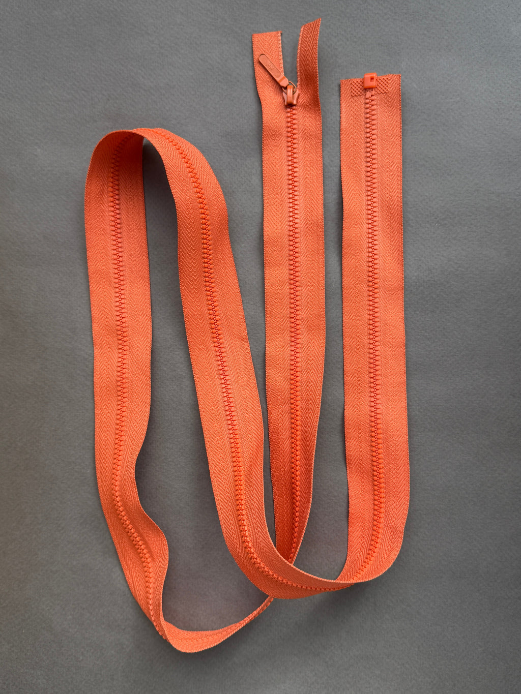Riri open end nylon zip orange 118cm SP Haberdashery Auckland NZ