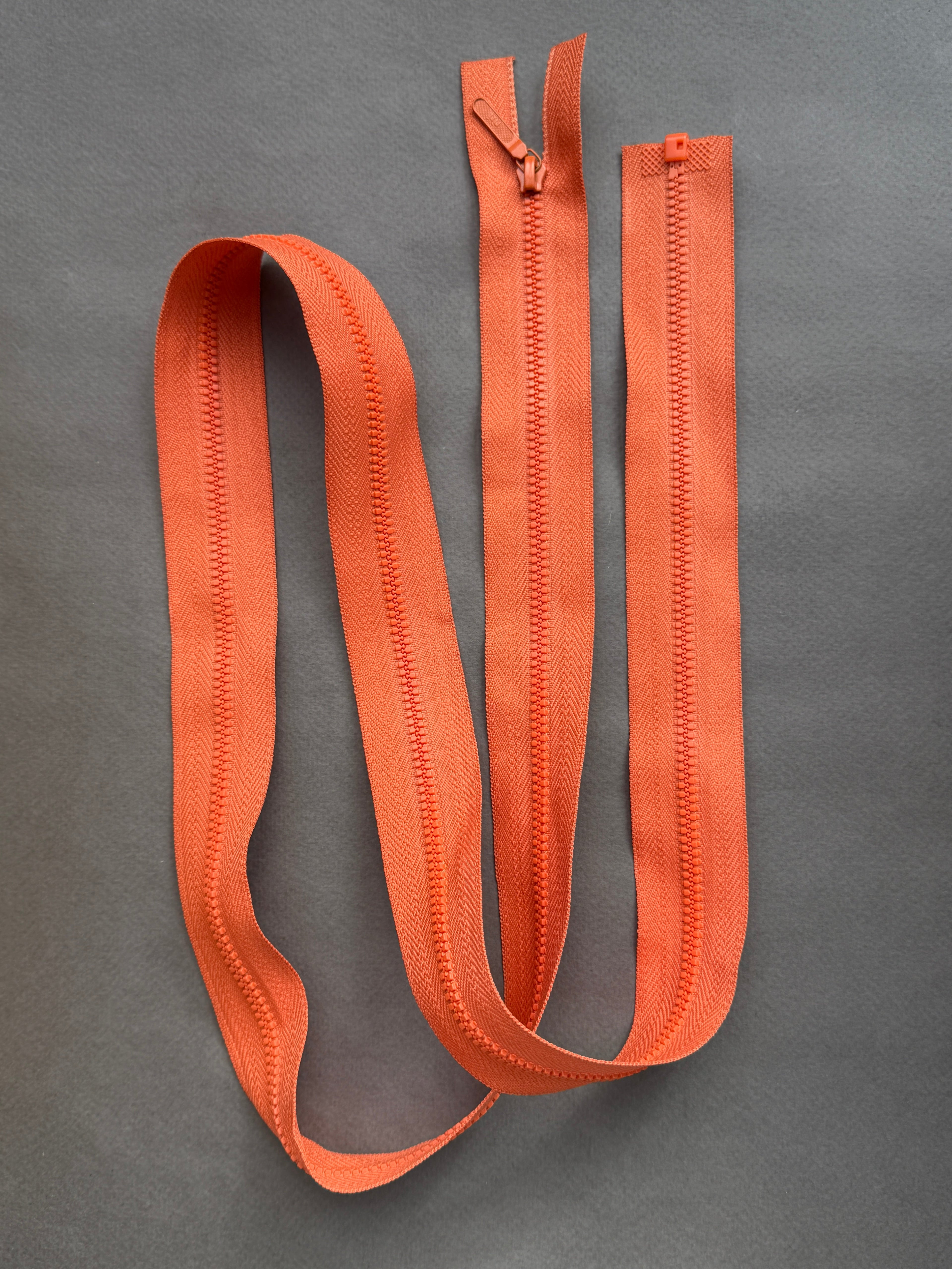 Riri open end nylon zip orange 118cm SP Haberdashery Auckland NZ