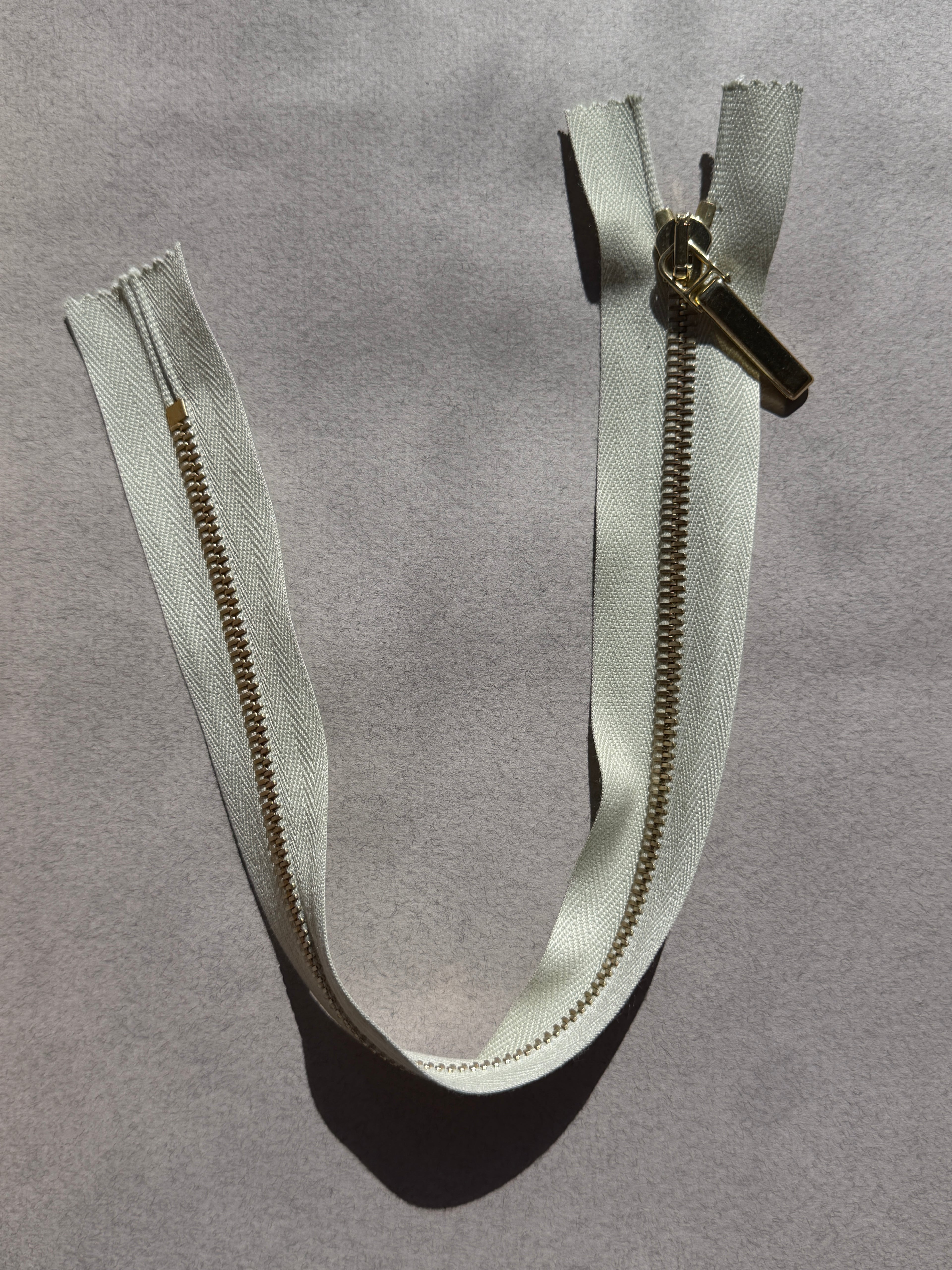 Riri closed end metal beige gold 35cm zip SP Haberdashery Auckland NZ