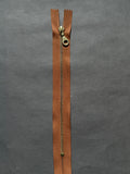 Riri closed end metl zip gold brown 18 & 20cm SP Haberdashery Auckland NZ