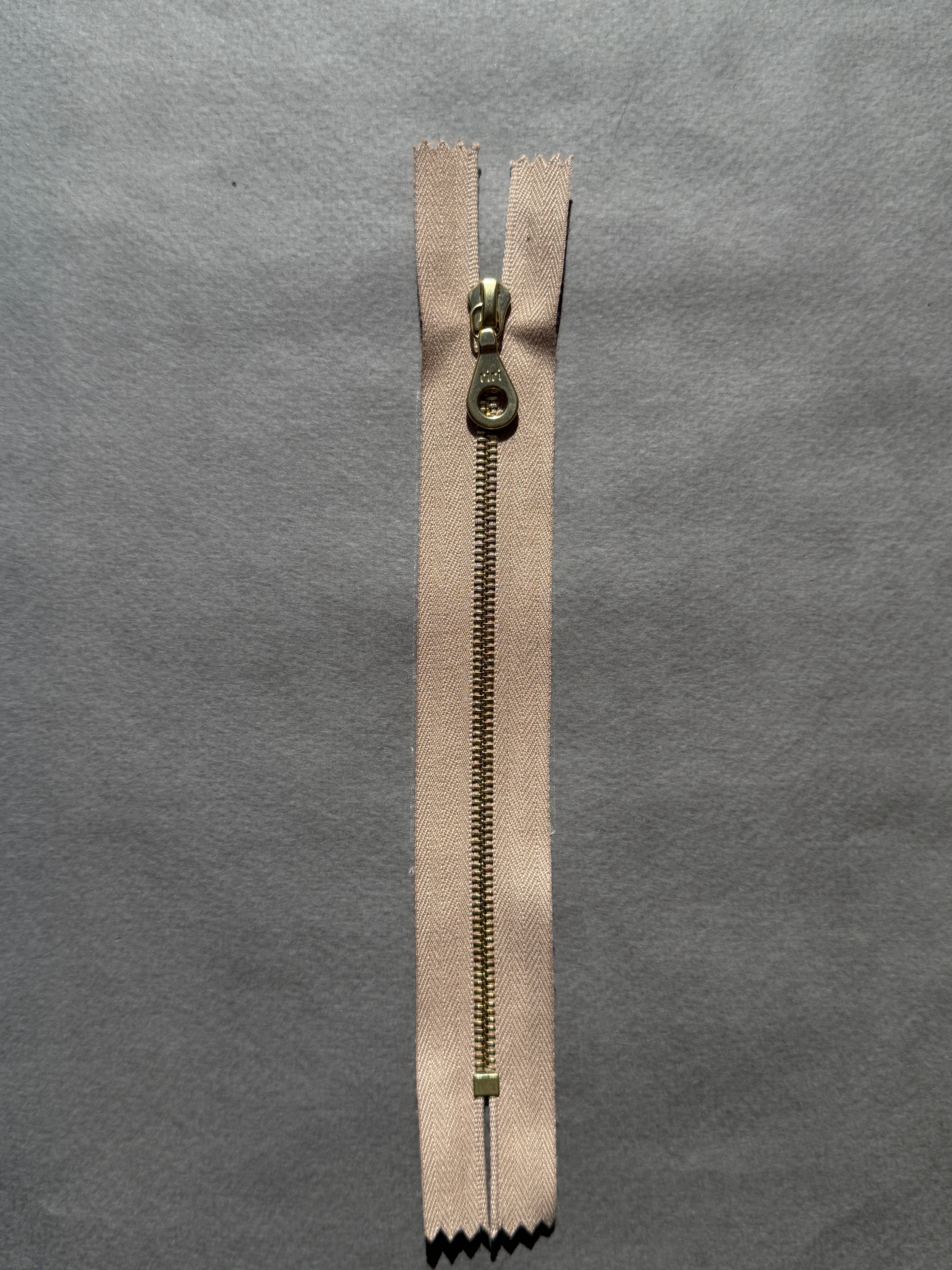 Riri closed end metal zip  gold chain 16cm SP Haberdashery Auckland NZ