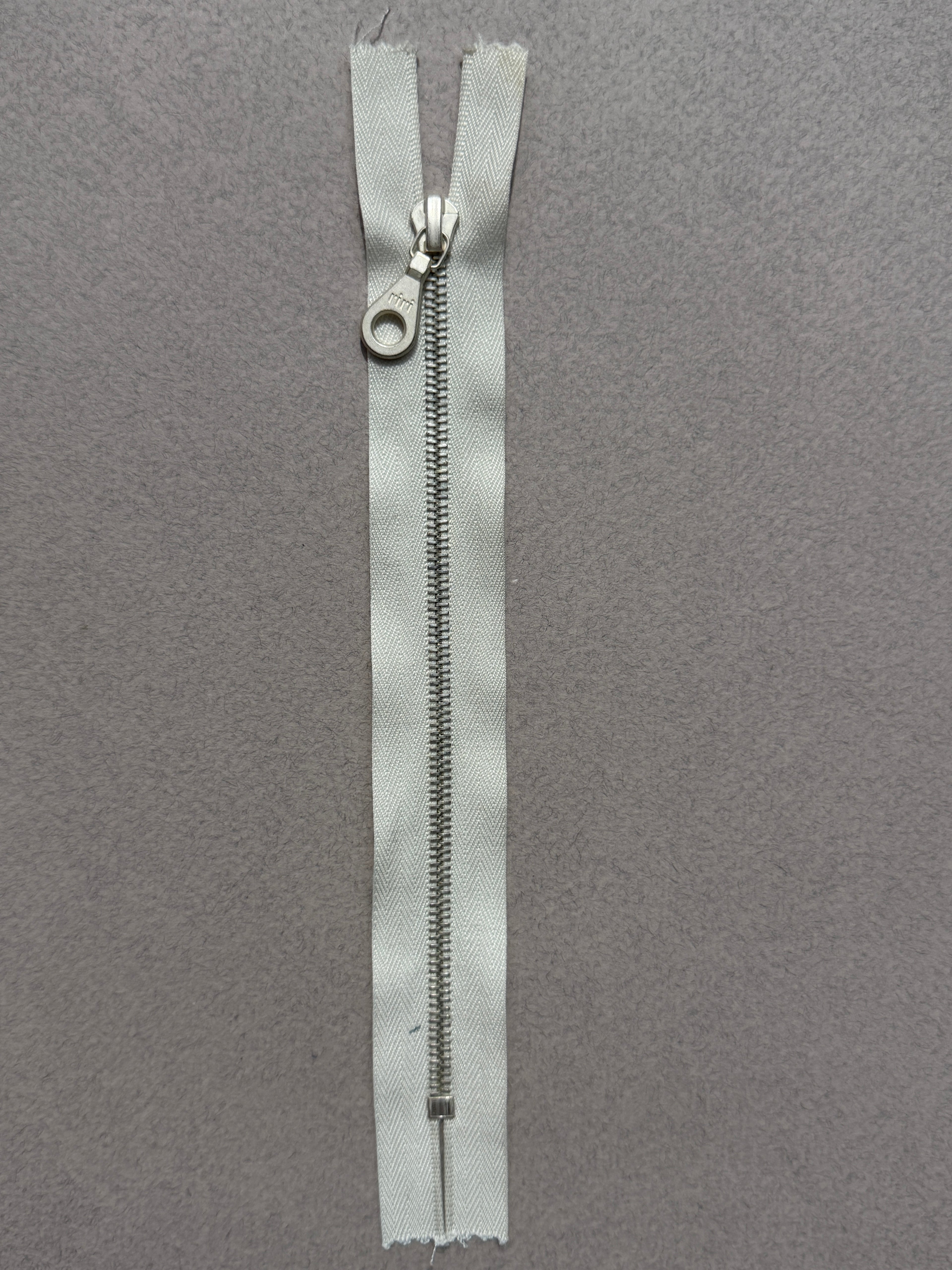 Riri closed end metal zip white nickel 17cm SP Haberdashery Auckland NZ