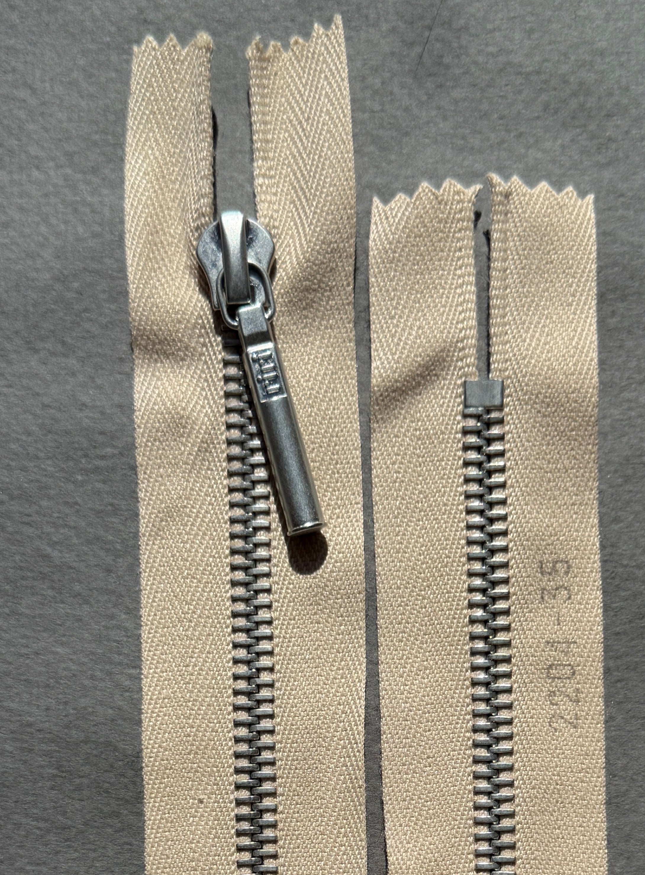Riri closed end metal zip, nickel chain  6mm lengh 35cm SP Haberdashery Auckland NZ