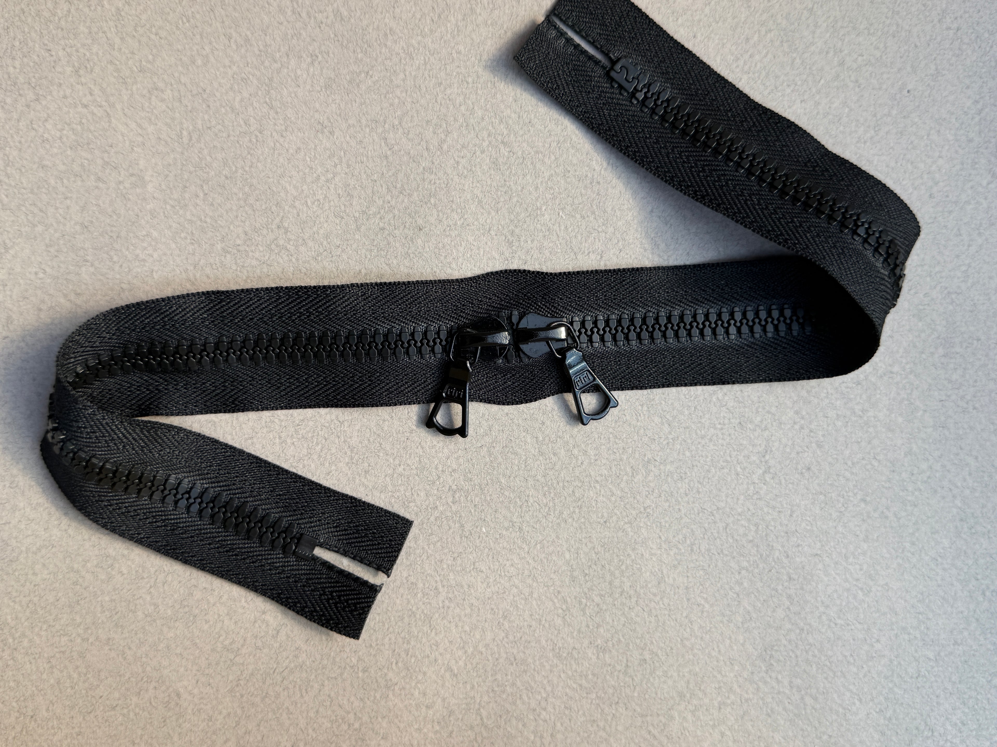 Riri two way closed end black nylon zip 40cm SP Haberdashery Auckland NZ