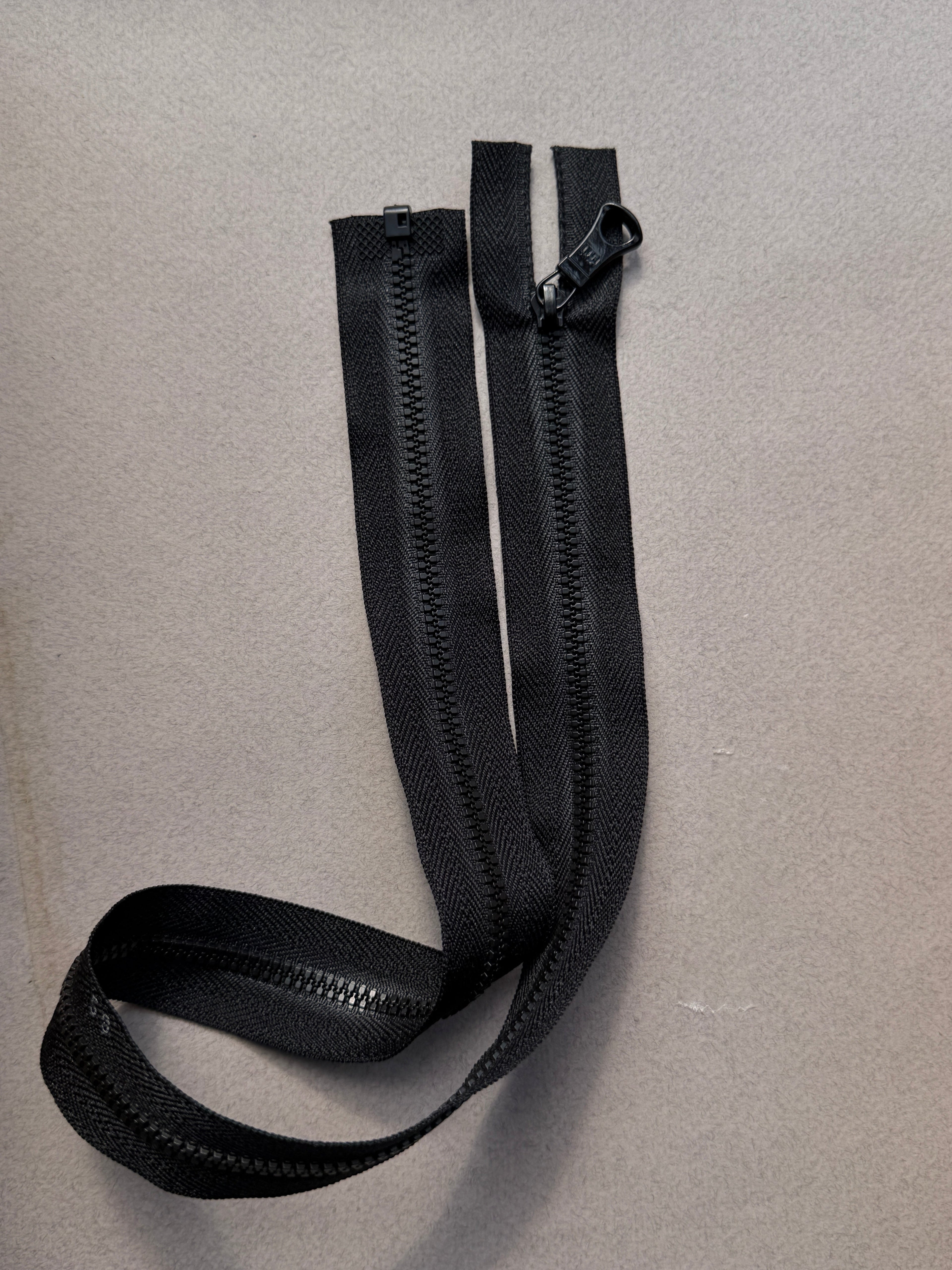 Riri open end black nylon zip 59cm SP Haberdashery Auckland NZ