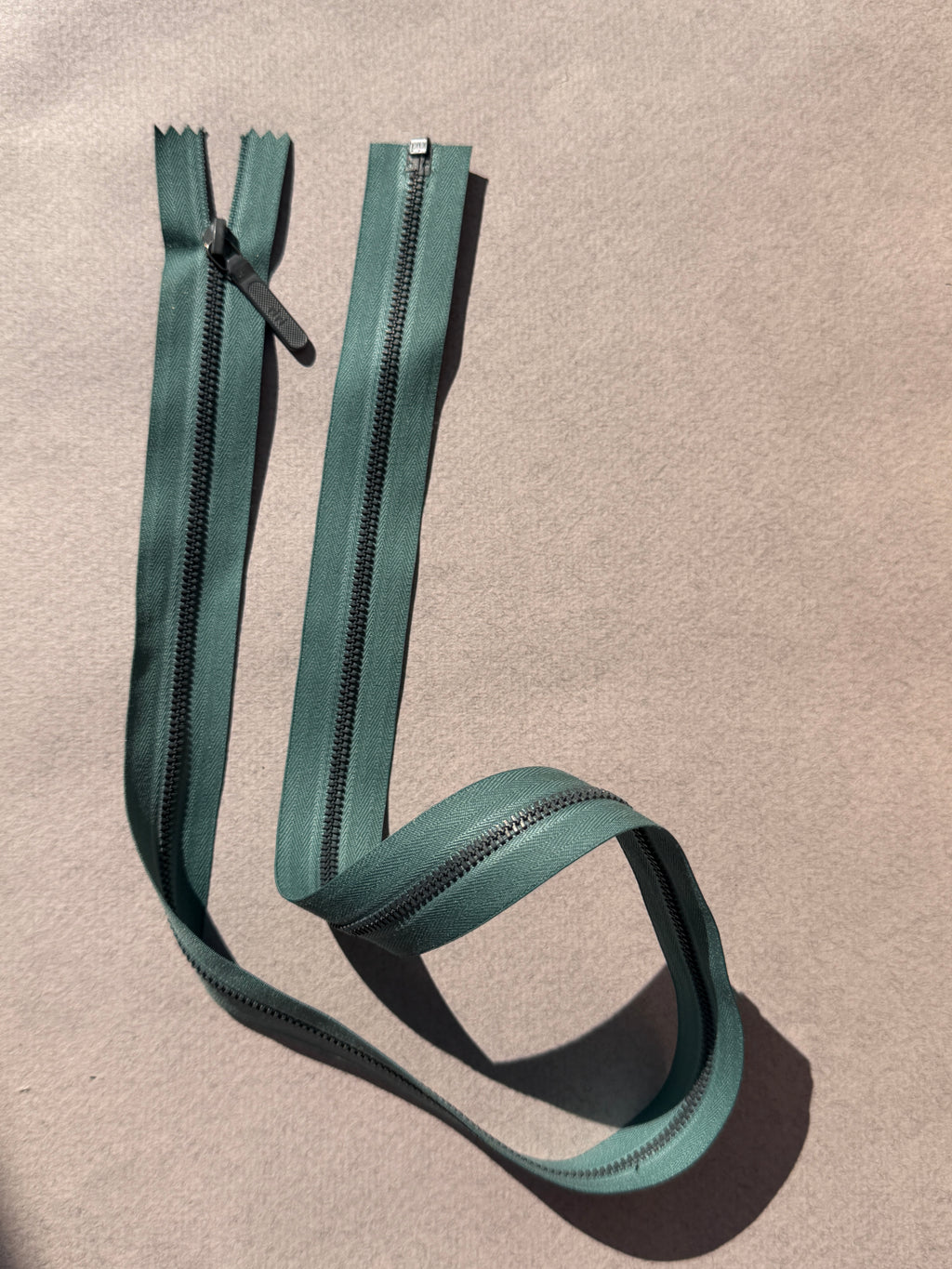 Riri open end nylon blue green zip  61cm SP Haberdashery Auckland NZ