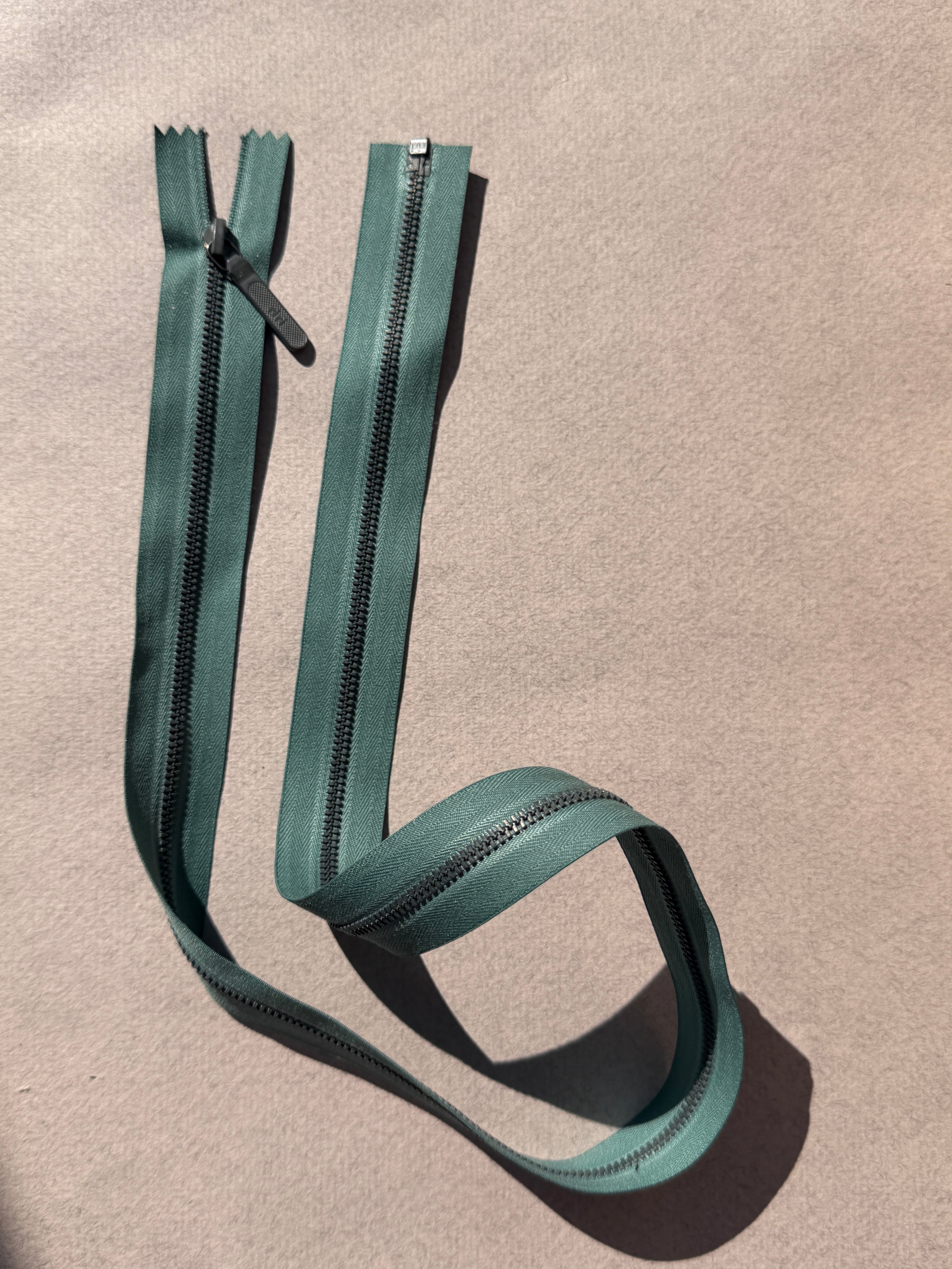 Riri open end nylon blue green zip  61cm SP Haberdashery Auckland NZ