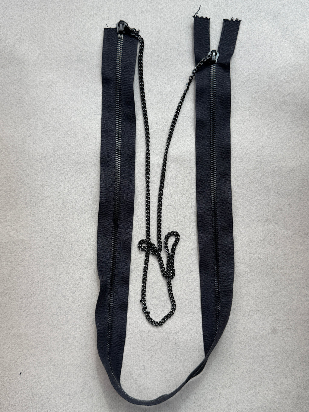 Riri open end two way black  metal zip with chain  60cm SP Haberdashery Auckland NZ