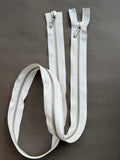 Riri open end two ways white silver zip  93.5cm SP Haberdashery Auckland NZ