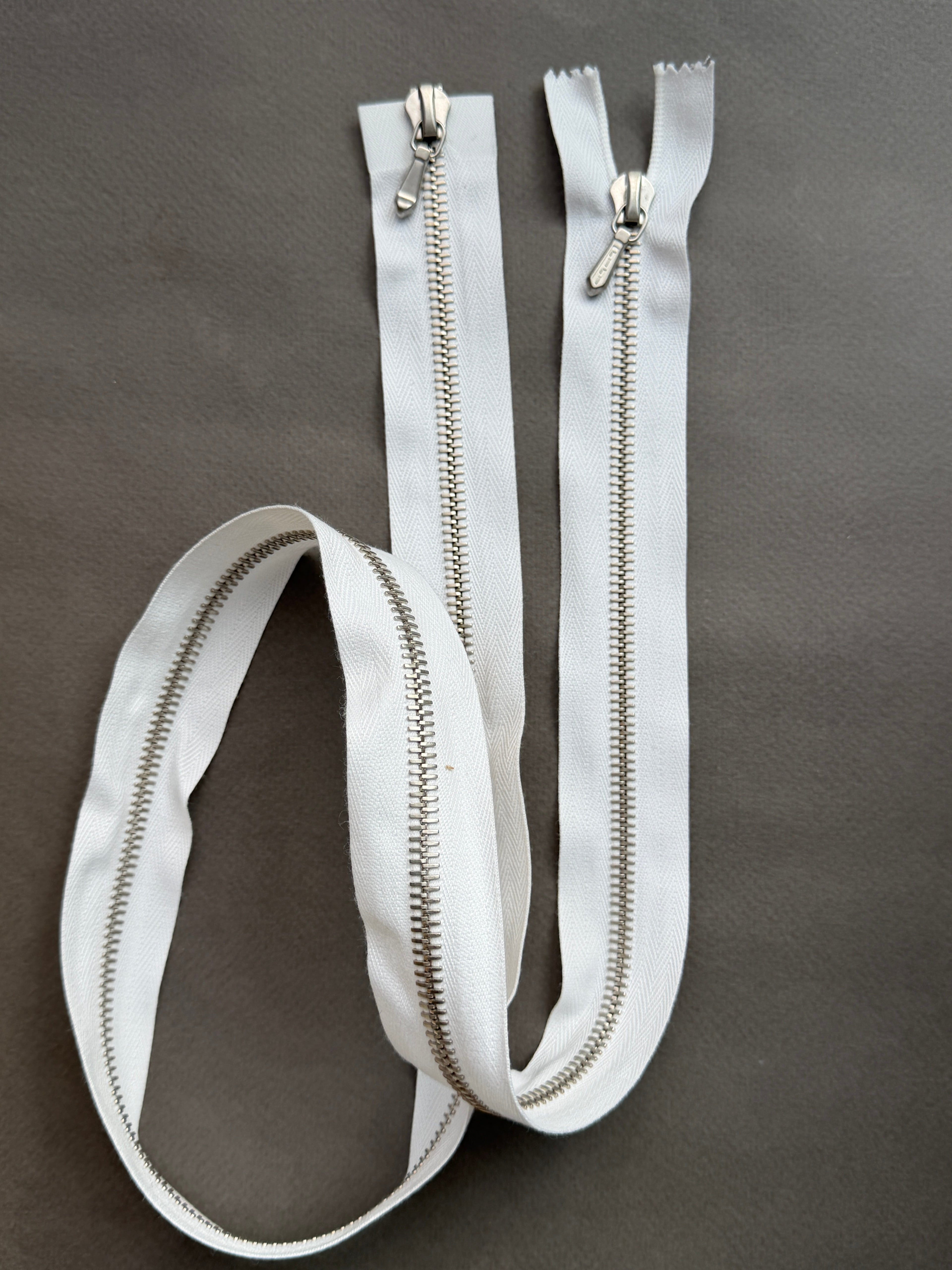 Riri open end two ways white silver zip  93.5cm SP Haberdashery Auckland NZ